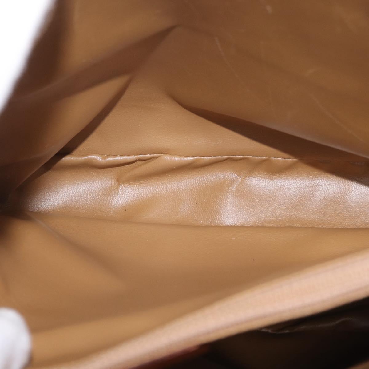 CELINE Macadam Canvas Tote Bag PVC Leather Brown Gold Auth ka6921