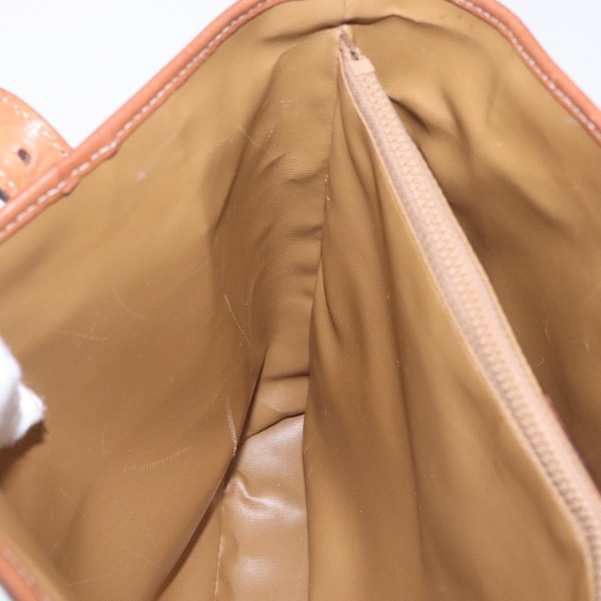 CELINE Macadam Canvas Tote Bag PVC Leather Brown Gold Auth ka6921