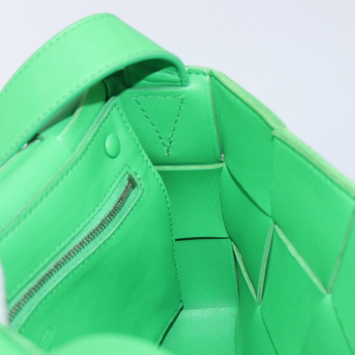 Bottega Veneta MAXI INTRECCIATO Cassette Bag Leather Green Silver Auth ka6923V