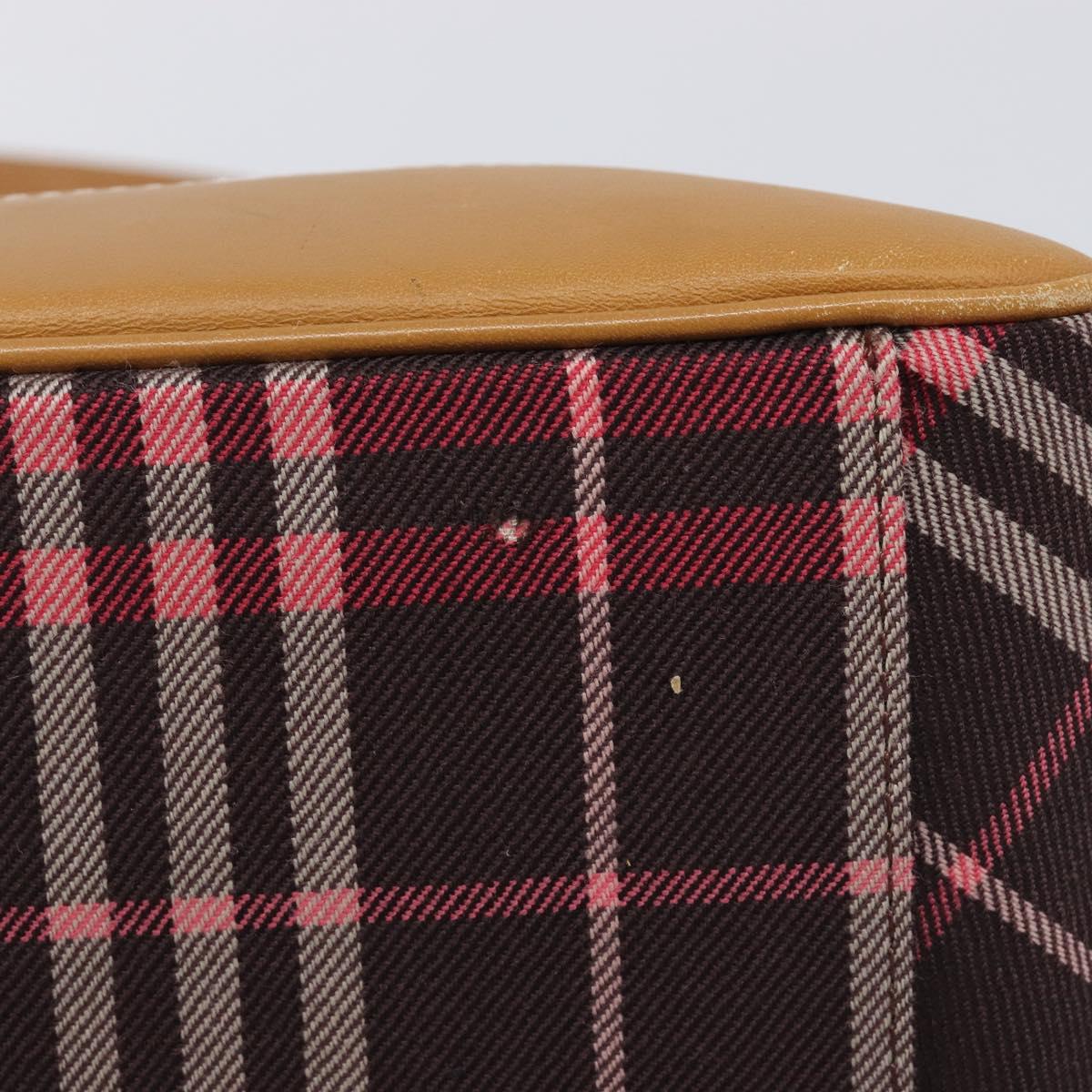 BURBERRY Nova Check Blue Label Shoulder Bag Canvas Red Silver Auth ka6927