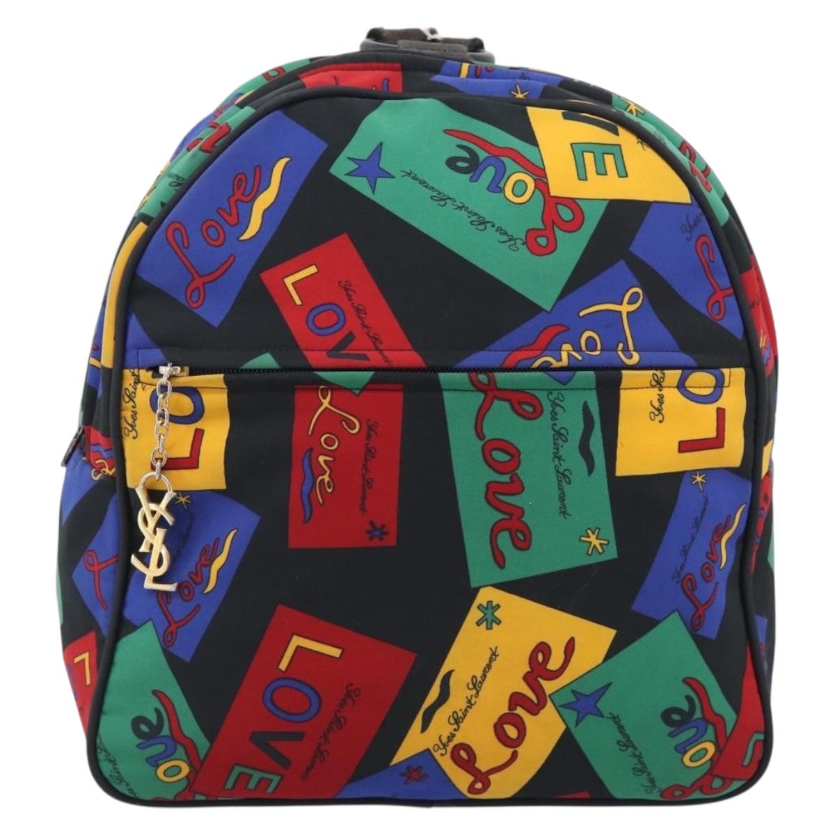 Saint Laurent Backpack Nylon Multicolor Gold Auth ka6928