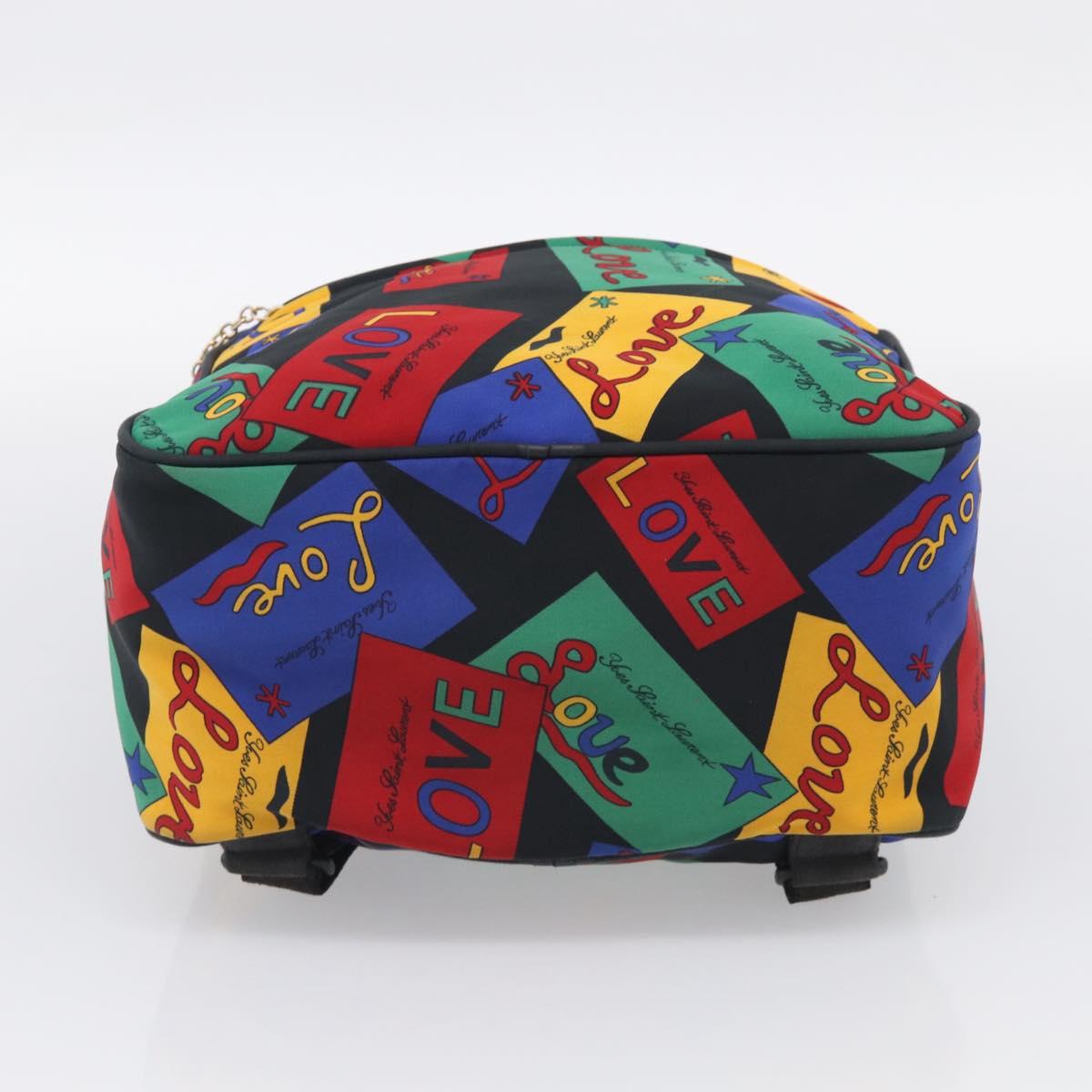 Saint Laurent Backpack Nylon Multicolor Gold Auth ka6928