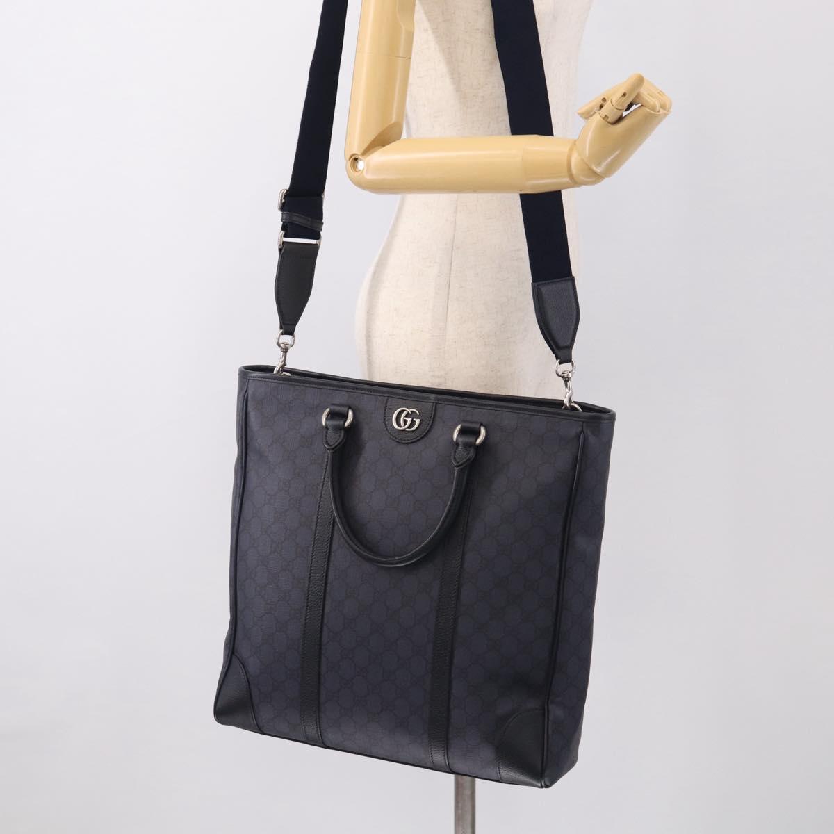 GUCCI GG Supreme GG Marmont Ophidia Bag PVC 2way Navy 763316 Auth ka6929SAV