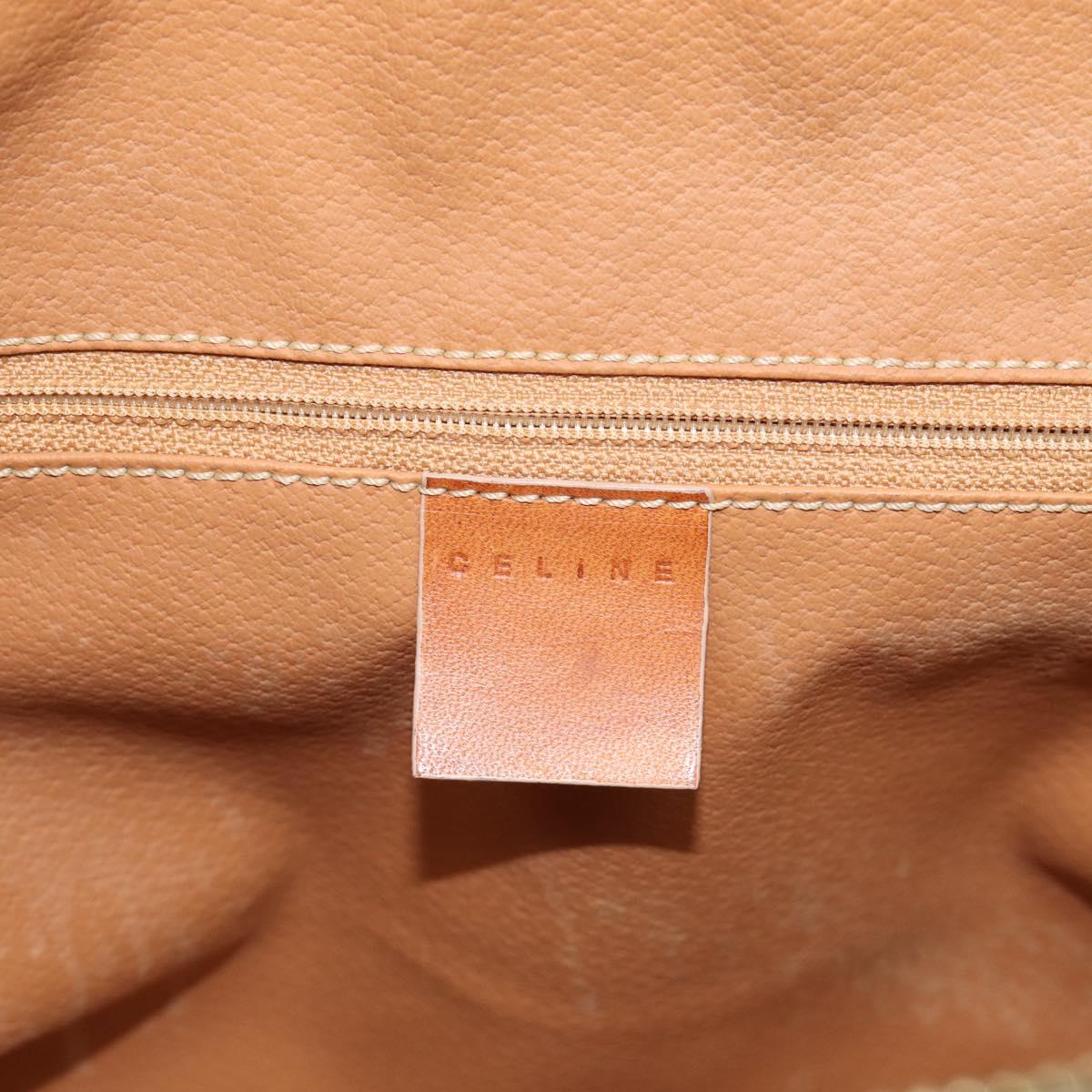 CELINE Macadam Canvas Shoulder Bag PVC Leather Brown Gold Auth ka6930