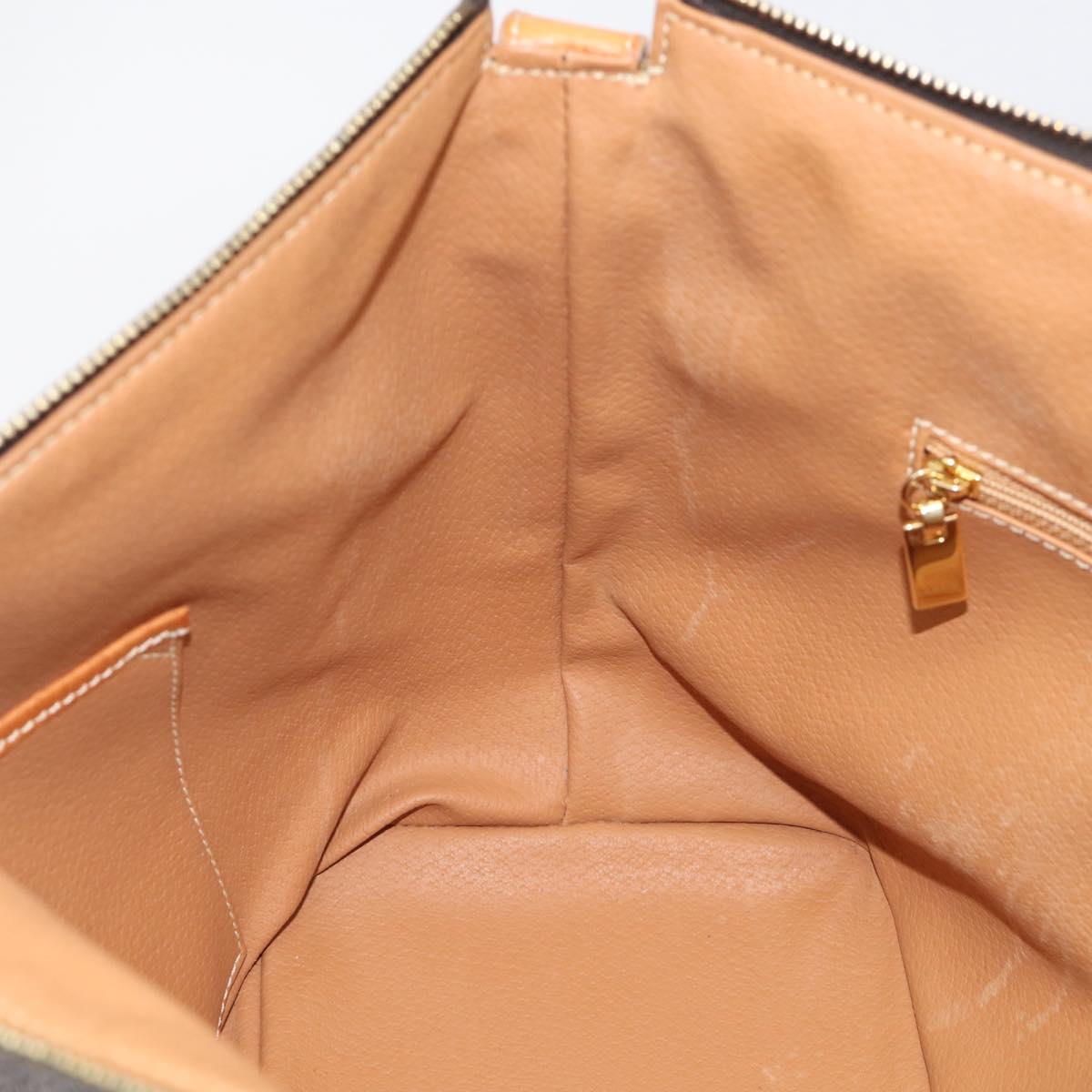 CELINE Macadam Canvas Shoulder Bag PVC Leather Brown Gold Auth ka6930