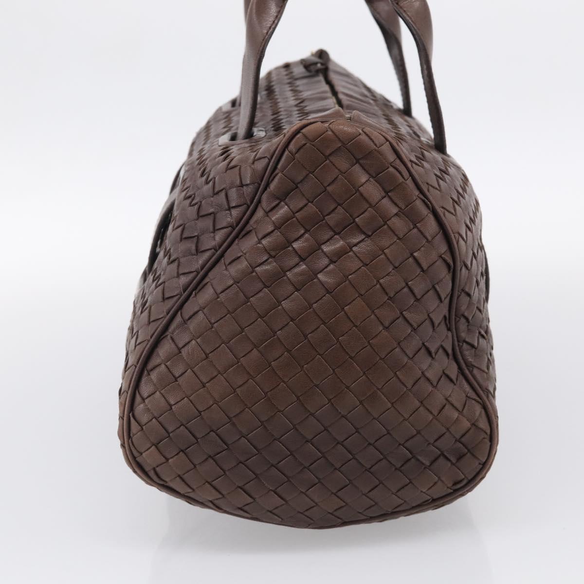 Bottega Veneta INTRECCIATO Hand Bag Leather Brown Gold 115659 Auth ka6935A