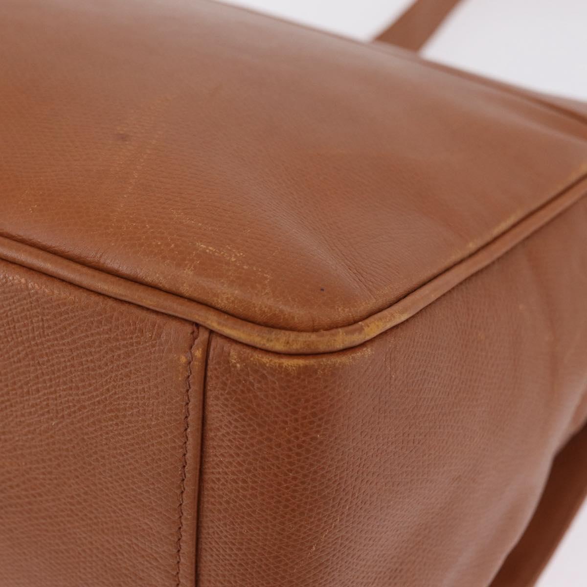 MCM Shoulder Bag Leather Brown Gold Auth ka6936