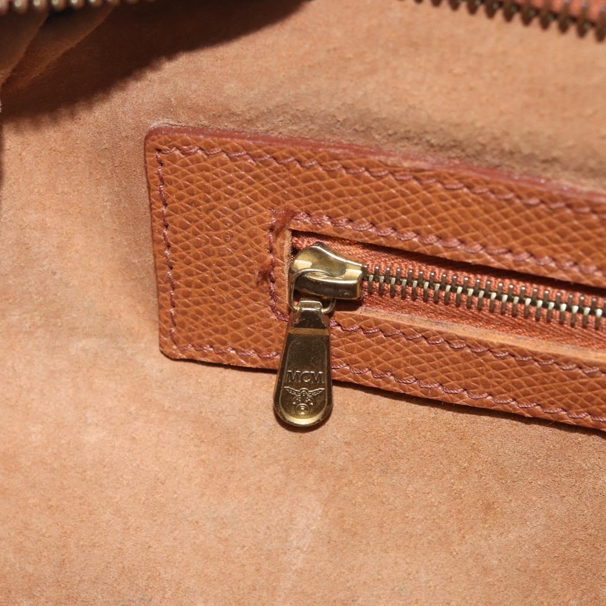 MCM Shoulder Bag Leather Brown Gold Auth ka6936