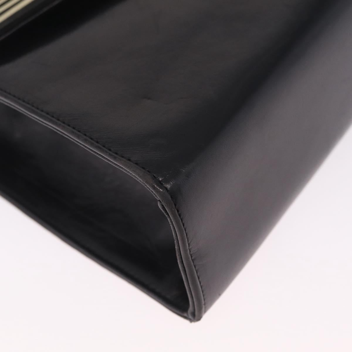 Bally Shoulder Bag Leather Black Gold Auth ka6937