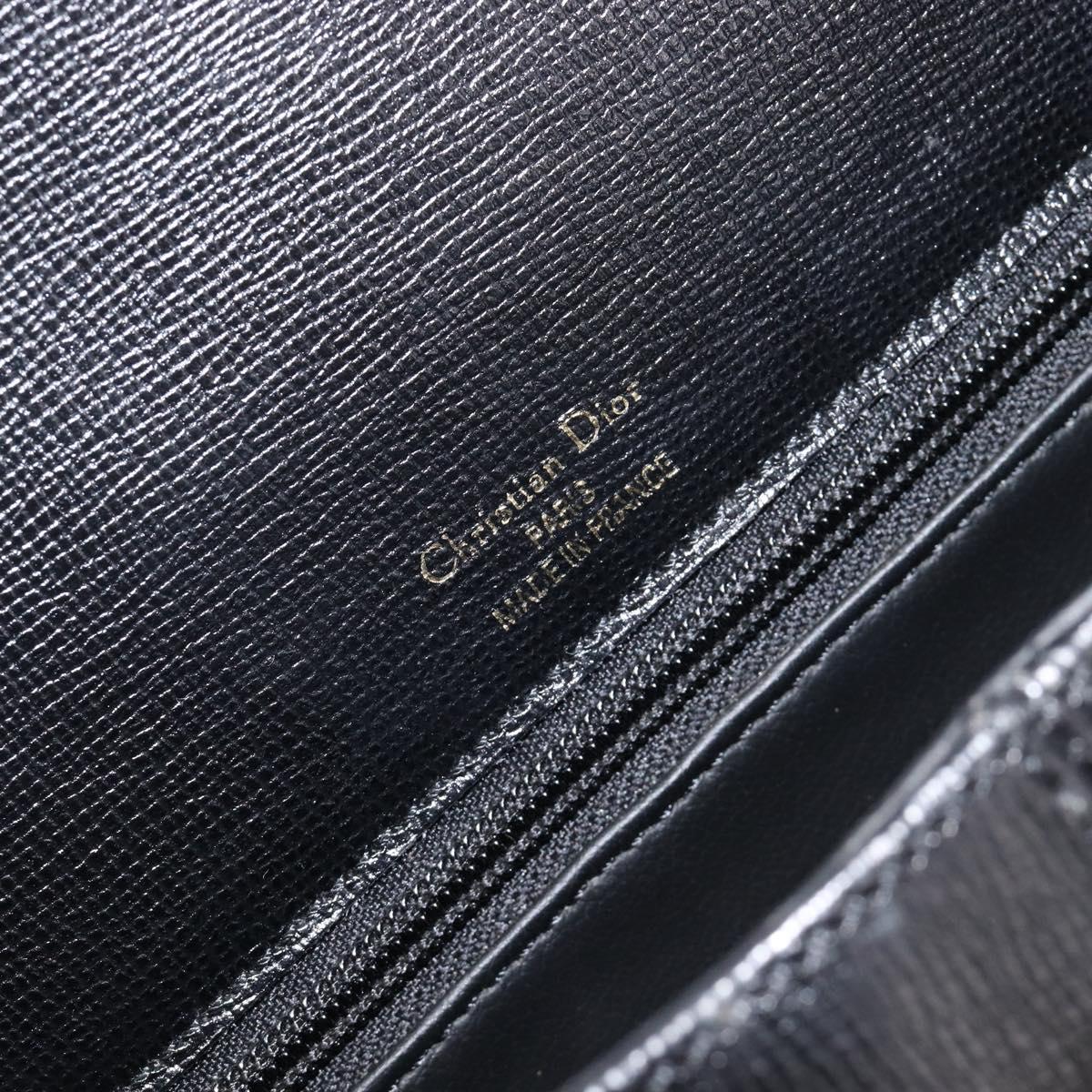 Christian Dior Shoulder Bag Leather Black Gold Auth ka6938