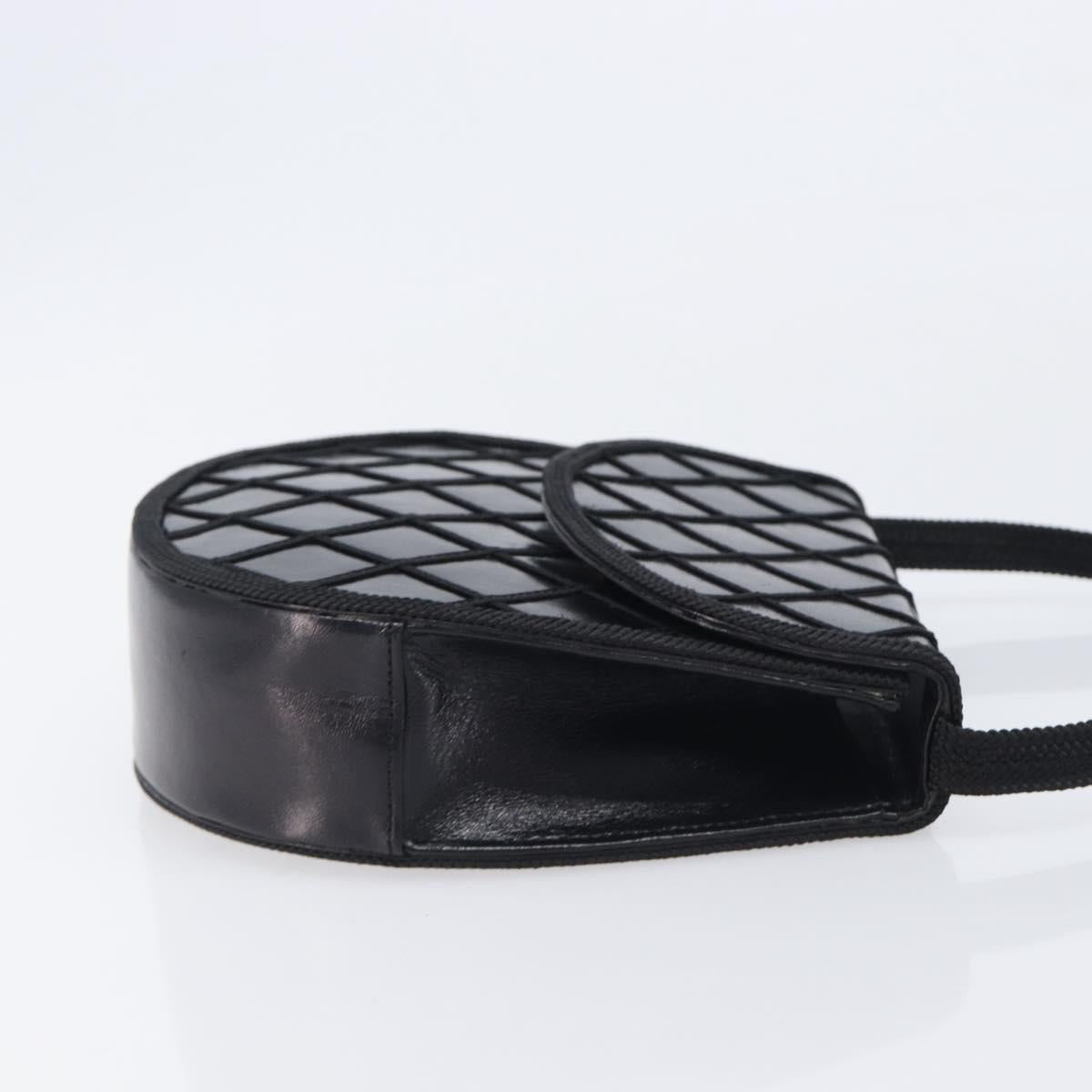 Saint Laurent Shoulder Bag Leather Black Gold Auth ka6939A
