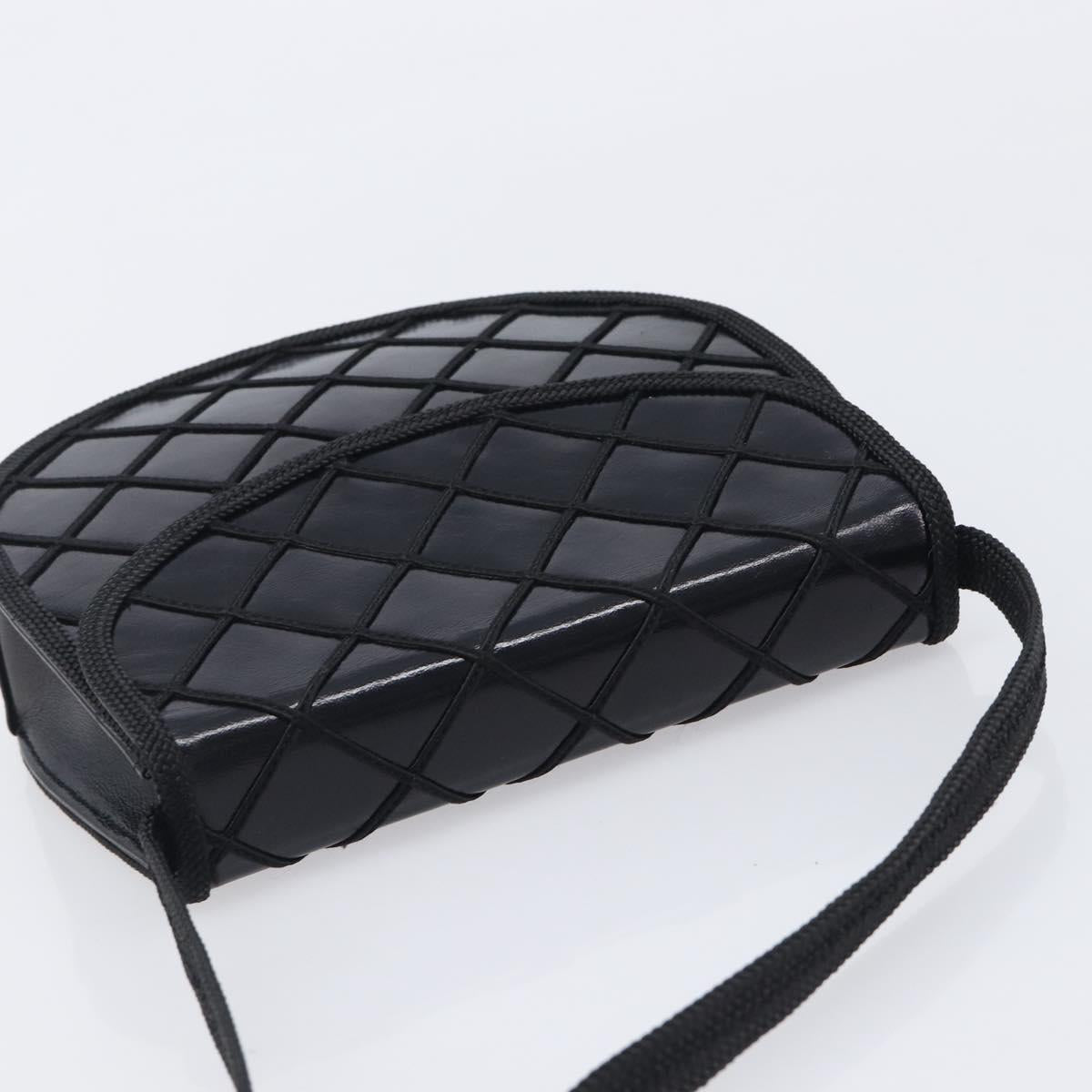 Saint Laurent Shoulder Bag Leather Black Gold Auth ka6939A