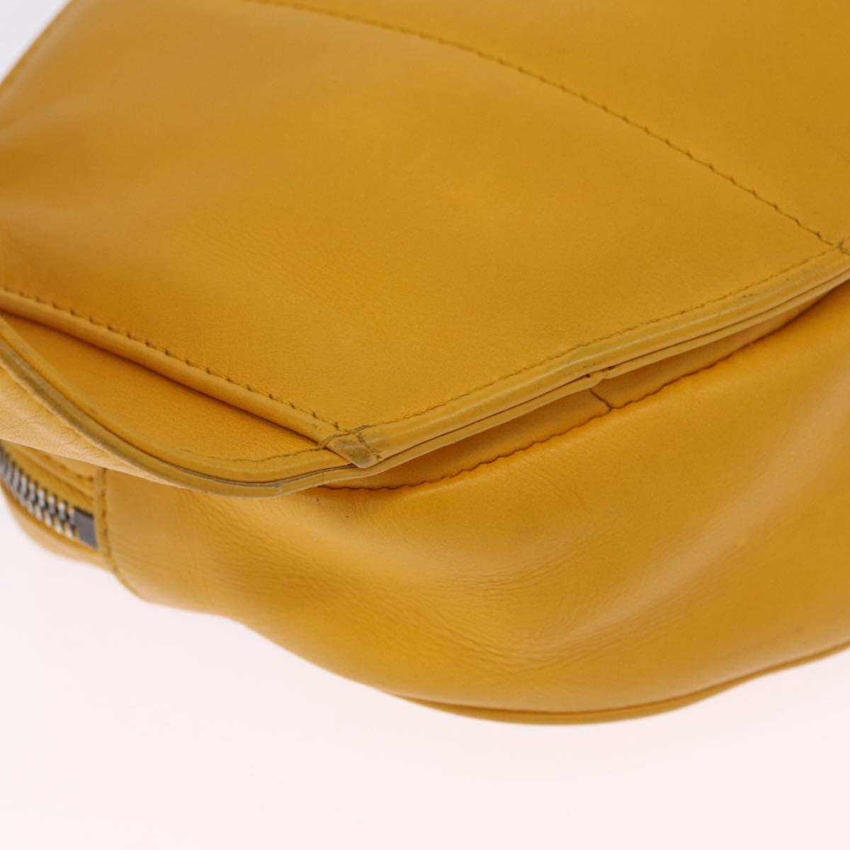 Bottega Veneta MAXI INTRECCIATO Waist Bag Leather Yellow Auth ka6940A