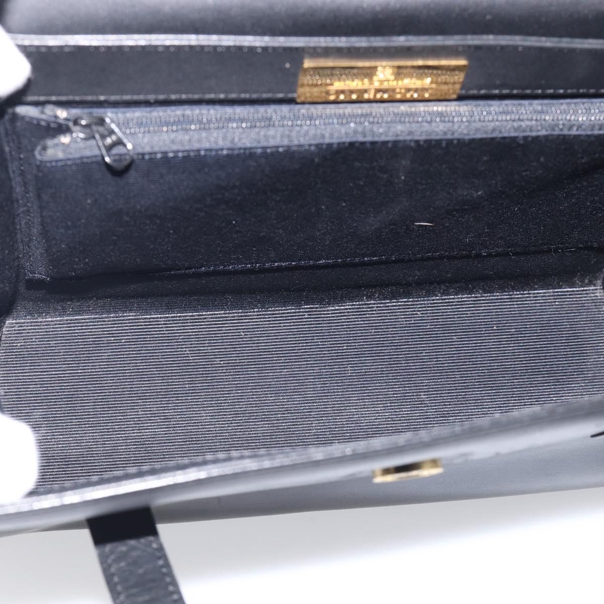GIVENCHY Hand Bag Leather Black Gold Auth ka6943