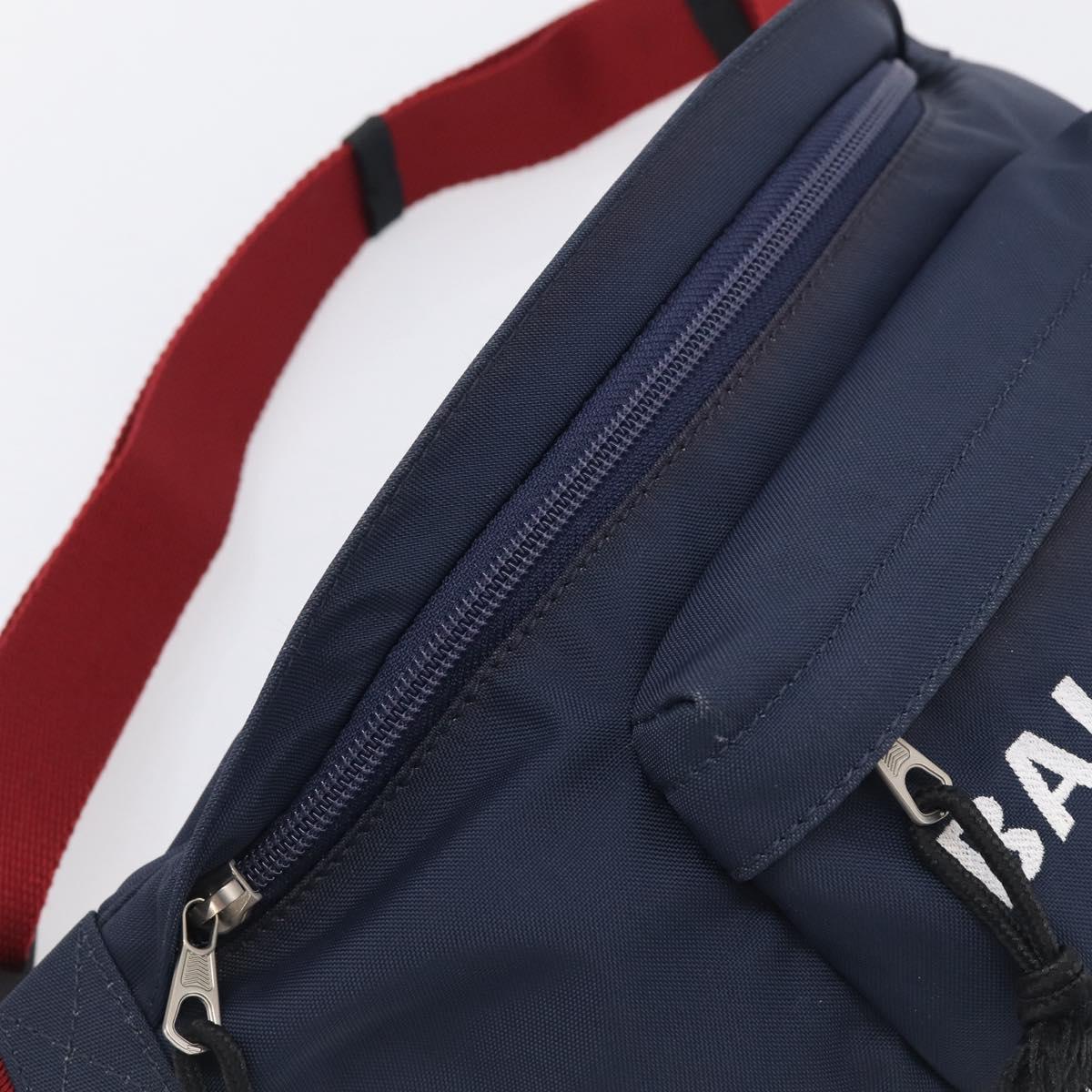 Balenciaga Waist Bag Nylon Navy Silver 533009 Auth ka6945