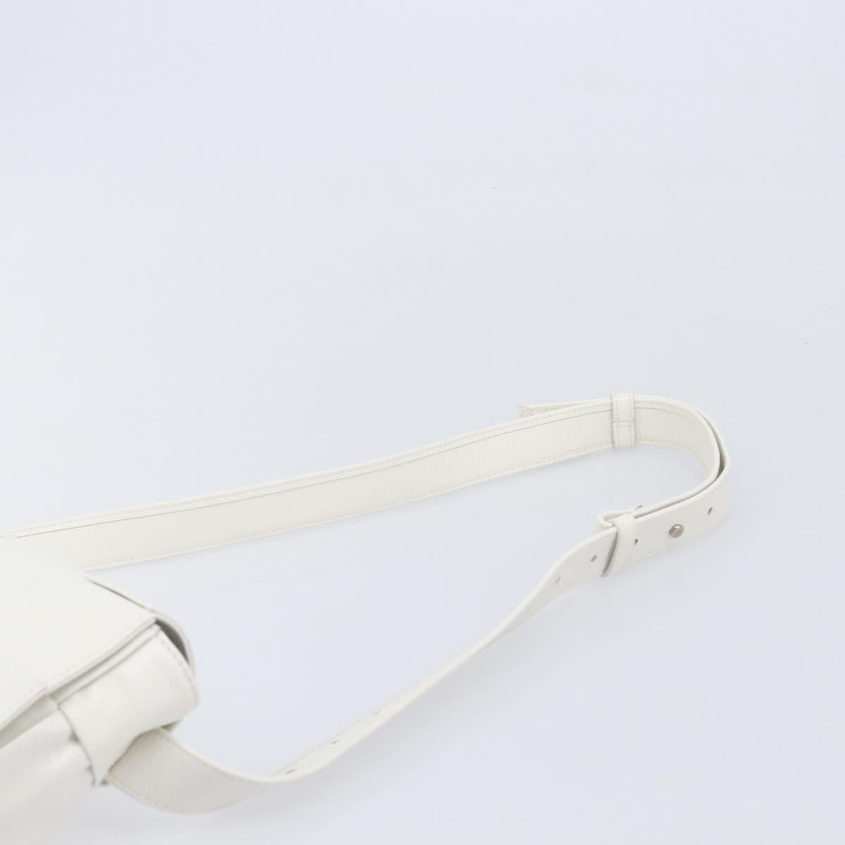 Bottega Veneta MAXI INTRECCIATO Cassette Waist Bag Leather White Auth ka6946V