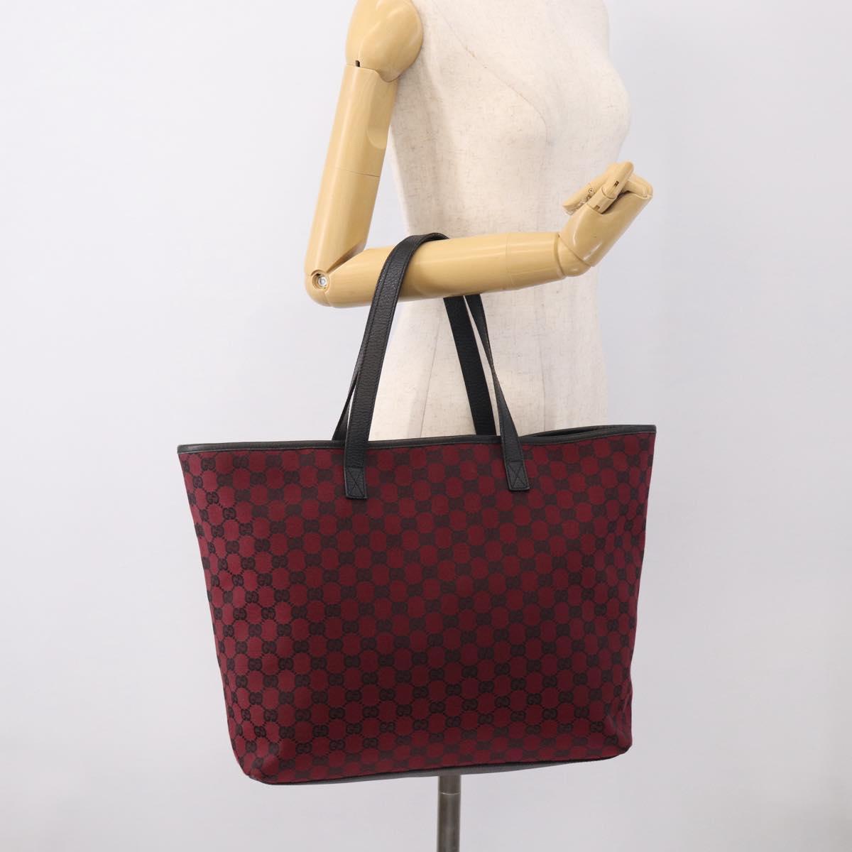 GUCCI GG Canvas Tote Bag Red 238696 Auth ka6948A