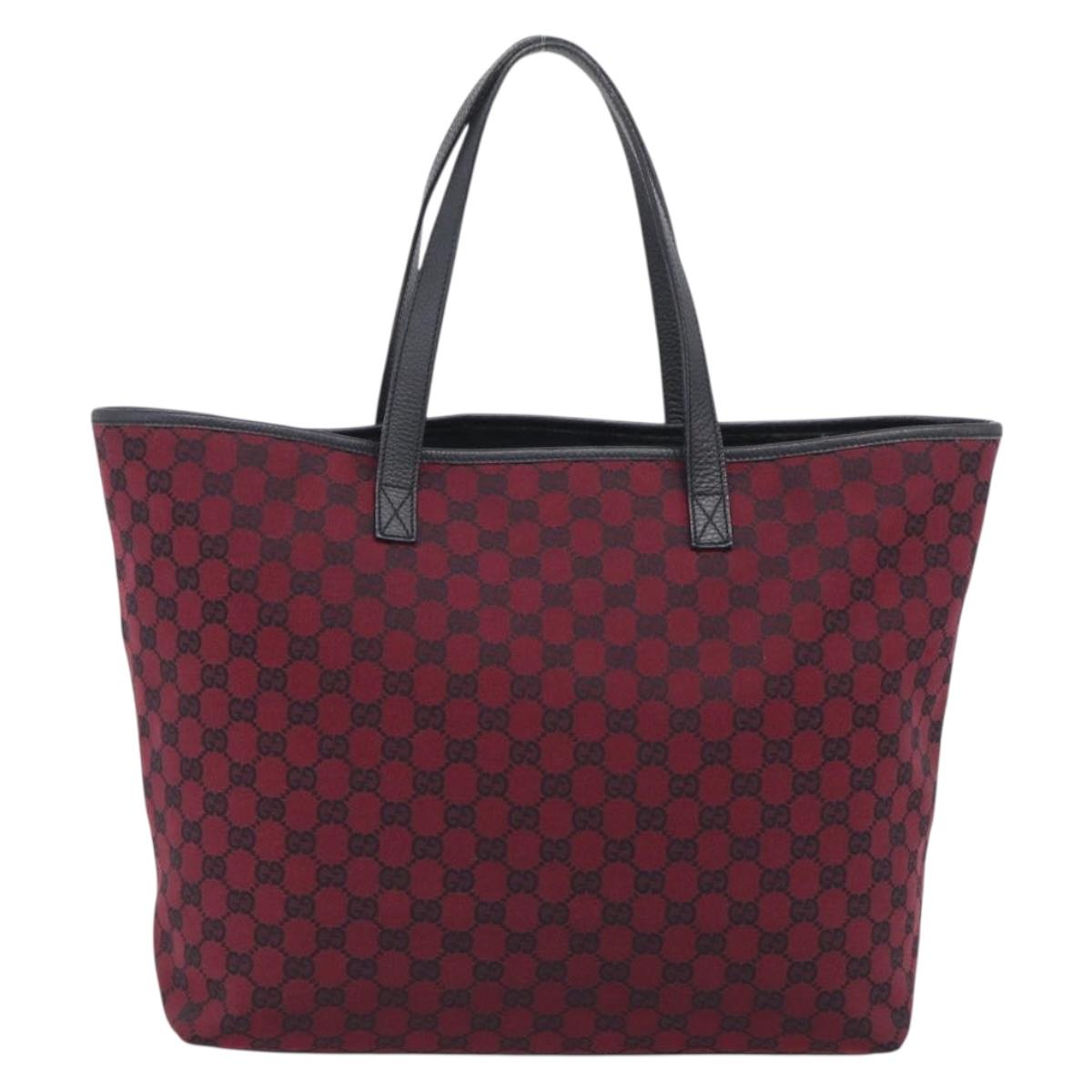 GUCCI GG Canvas Tote Bag Red 238696 Auth ka6948A