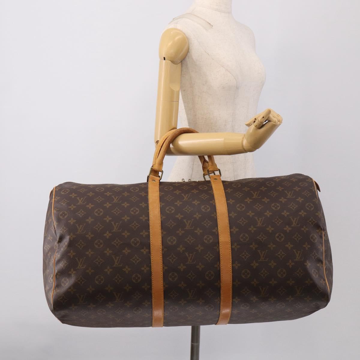 LOUIS VUITTON Monogram Keepall 60 Boston Bag M41422 LV Auth ka6949