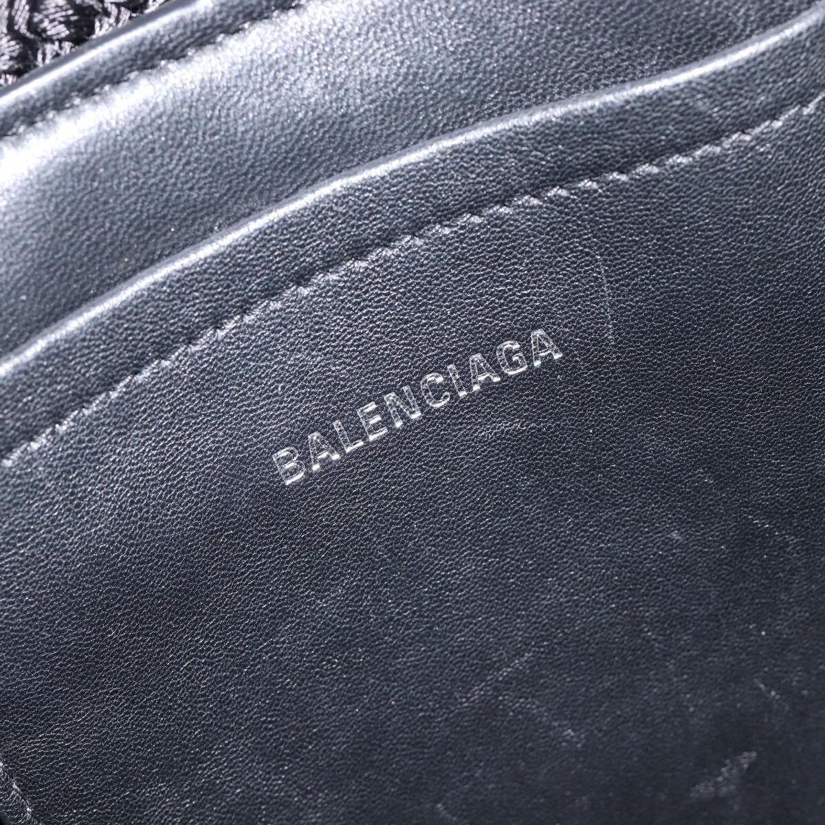 Balenciaga Ibiza Basket Hand Bag Canvas 2way Black Silver 695611 Auth ka6950SAM