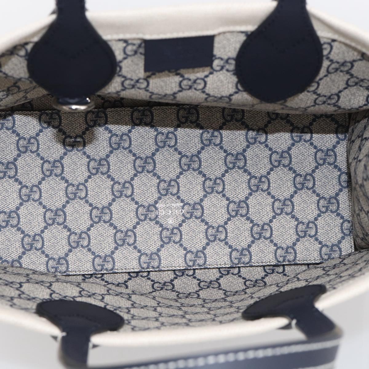 GUCCI Tote Bag Canvas 2way Ivory Silver 772144 Auth ka6953V