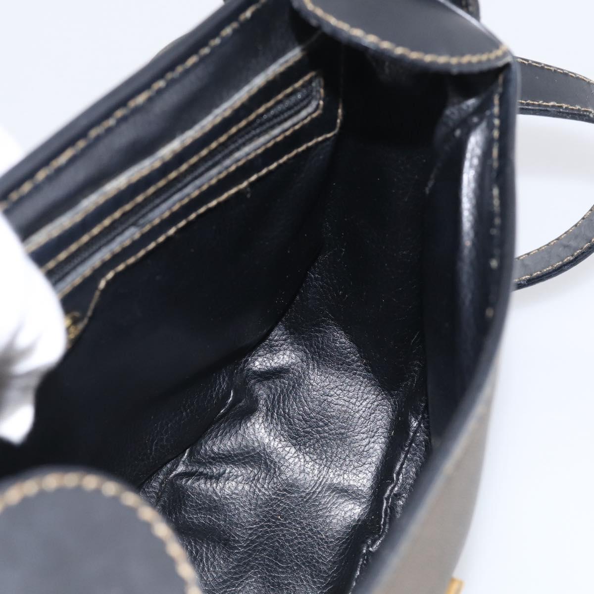 FENDI Shoulder Bag Coated Canvas Beige Gold Auth ka6955