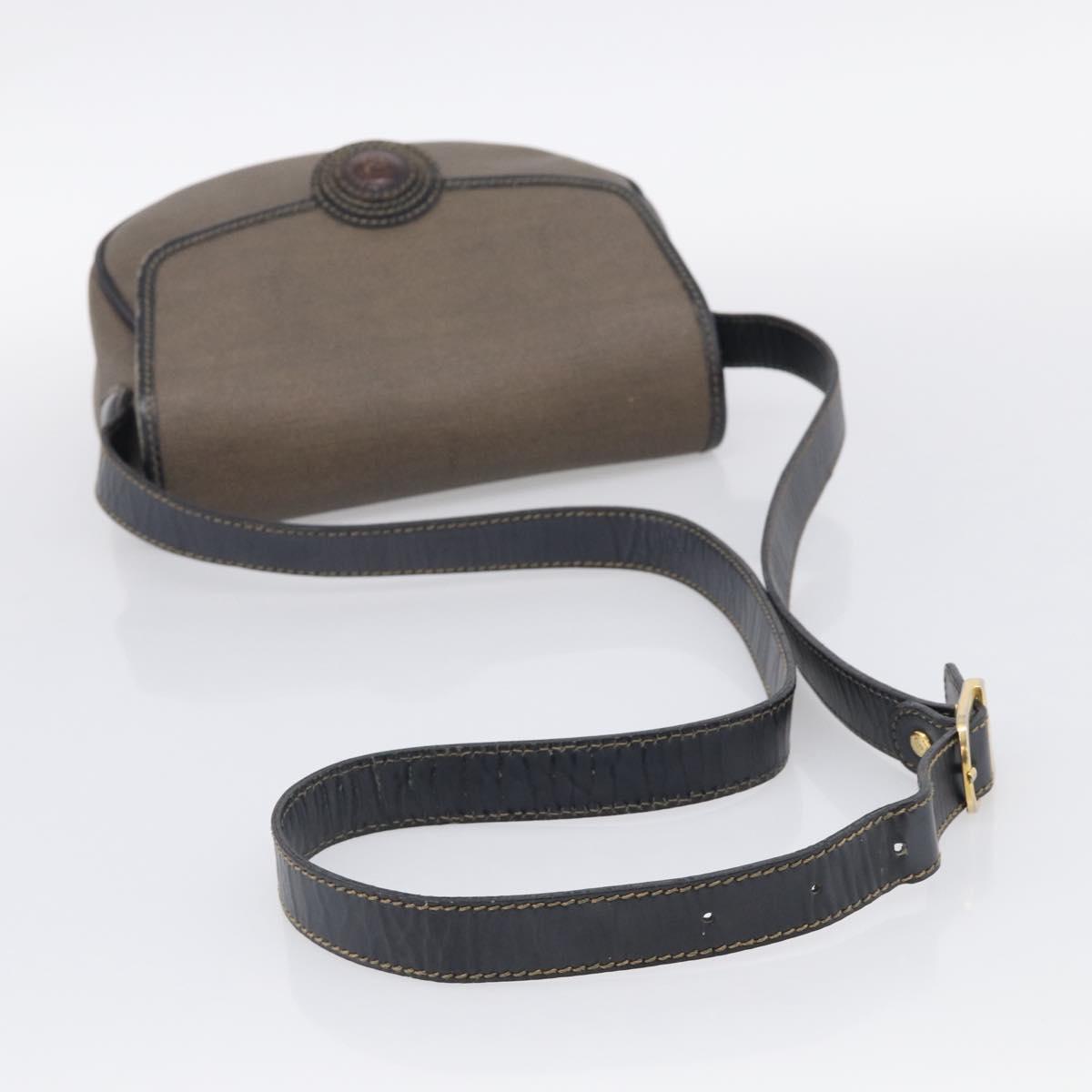 FENDI Shoulder Bag Coated Canvas Beige Gold Auth ka6955