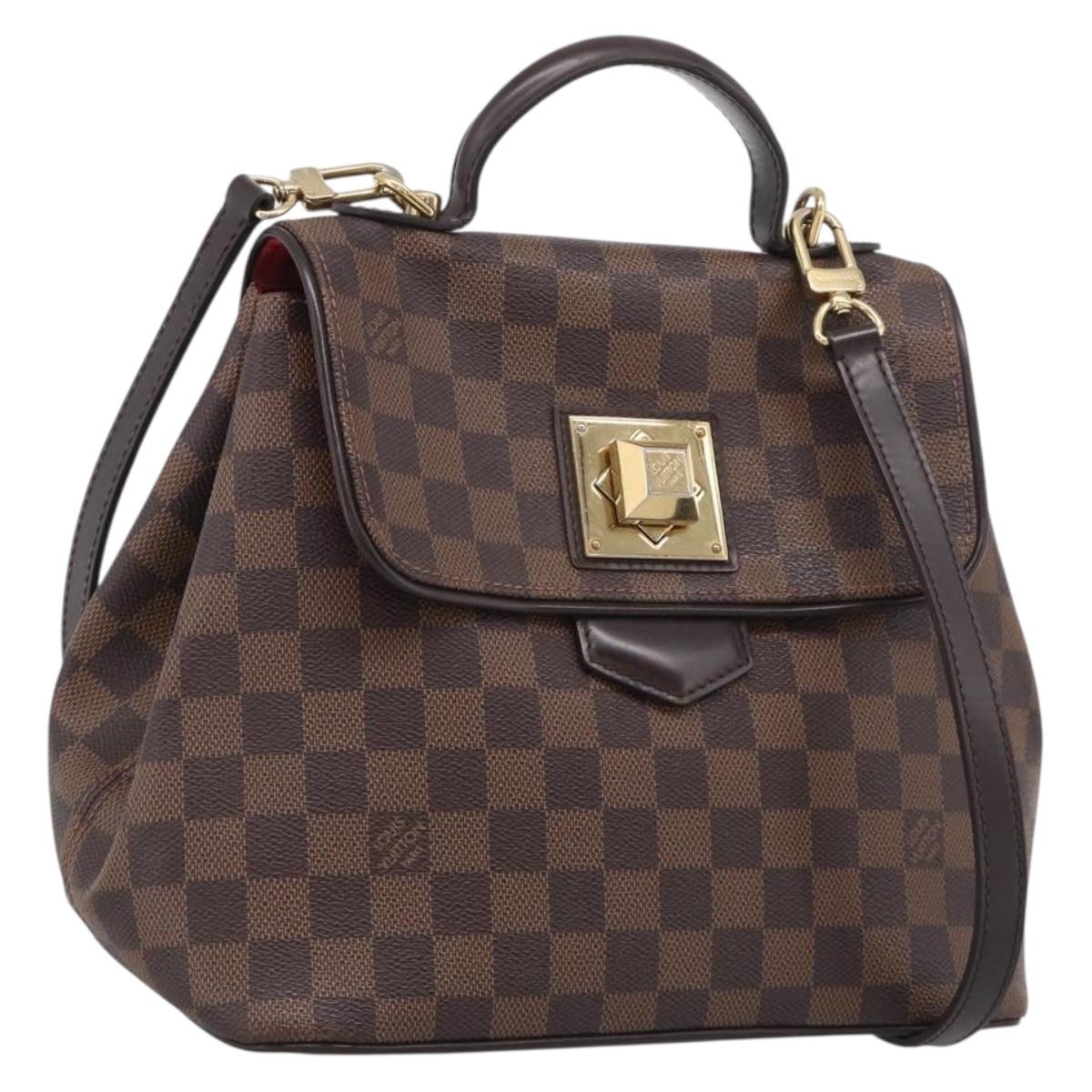 LOUIS VUITTON Damier Ebene Bergamo PM Hand Bag 2way N41167 LV Auth ka6956A