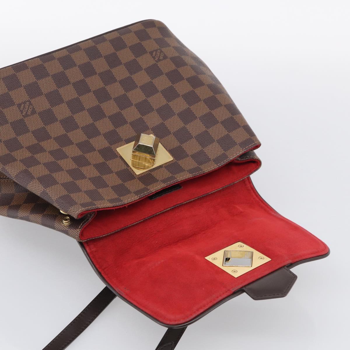 LOUIS VUITTON Damier Ebene Bergamo PM Hand Bag 2way N41167 LV Auth ka6956A