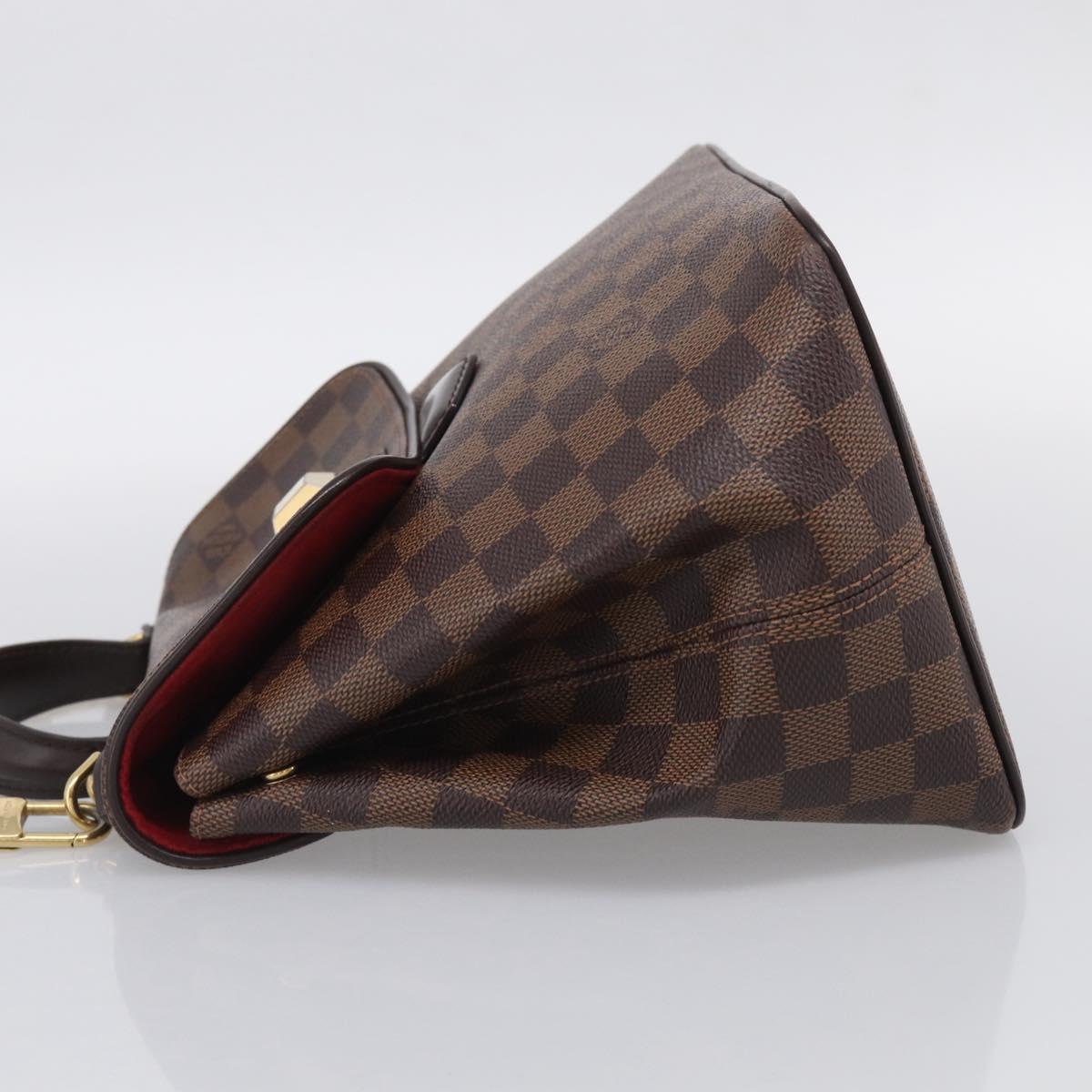 LOUIS VUITTON Damier Ebene Bergamo PM Hand Bag 2way N41167 LV Auth ka6956A