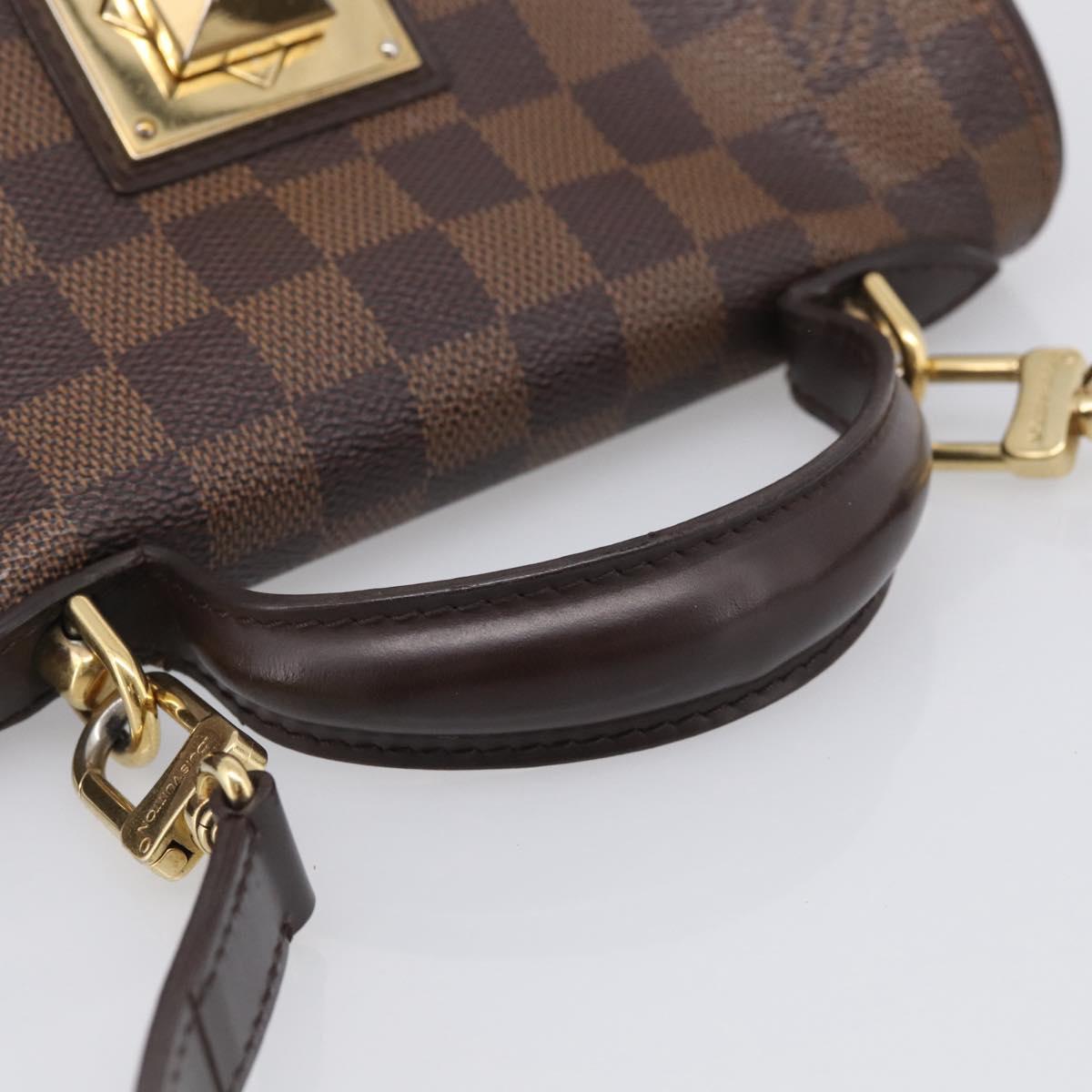 LOUIS VUITTON Damier Ebene Bergamo PM Hand Bag 2way N41167 LV Auth ka6956A