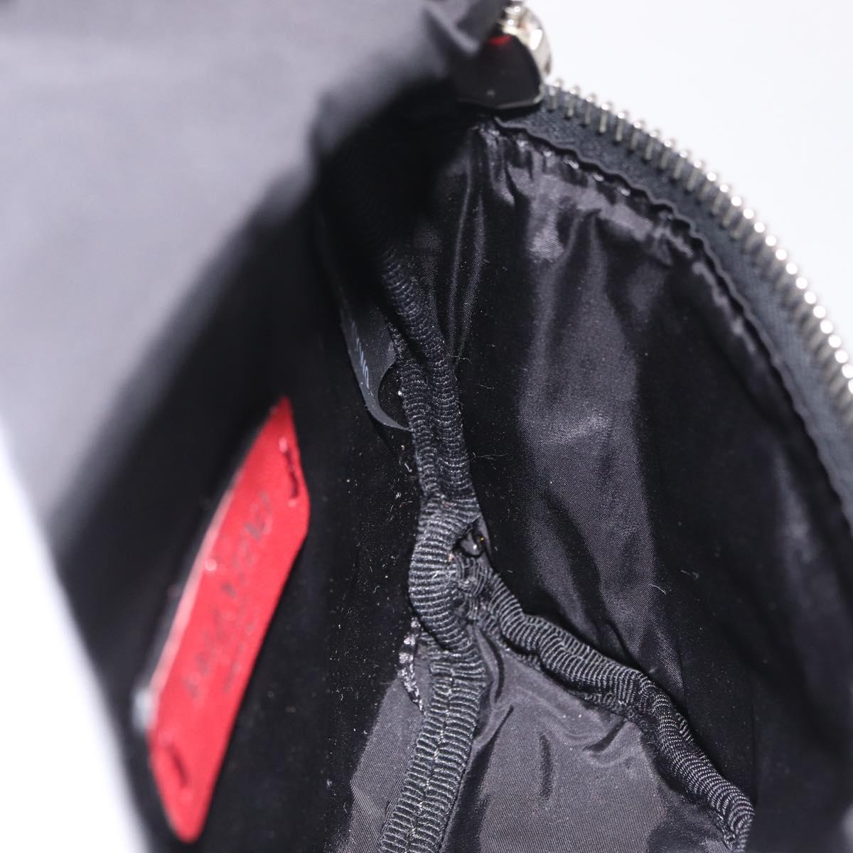 Valentino Shoulder Bag Patent Leather Black Silver Auth ka6959V
