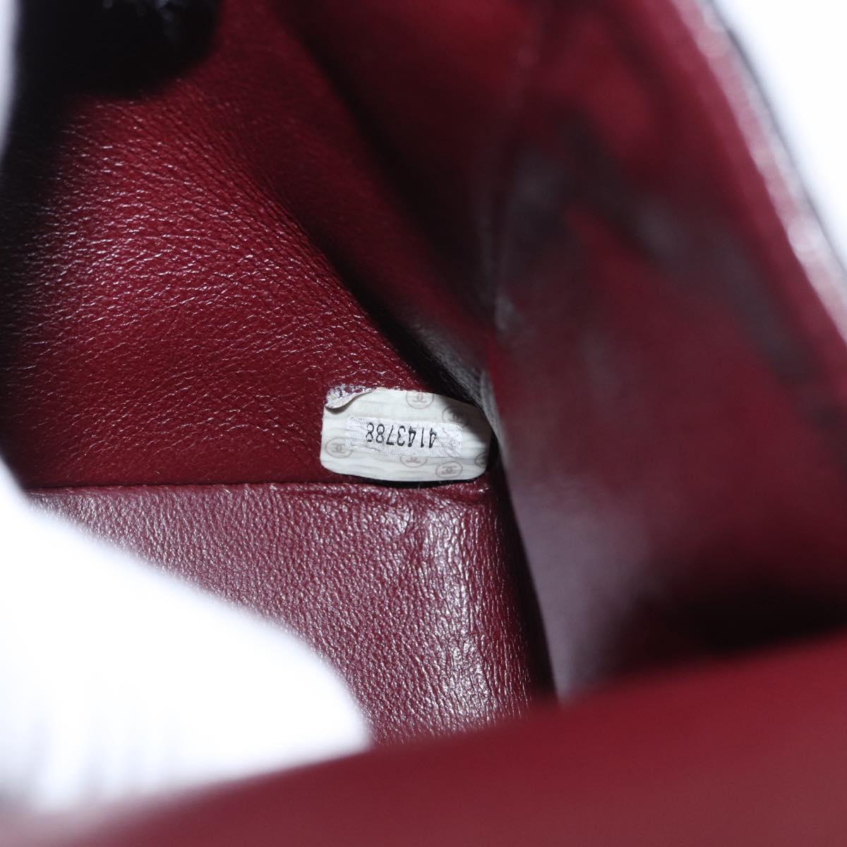 CHANEL Matelasse 25 Double Flap Chain Bag Lamb Skin Black Gold CC Auth ka695SV