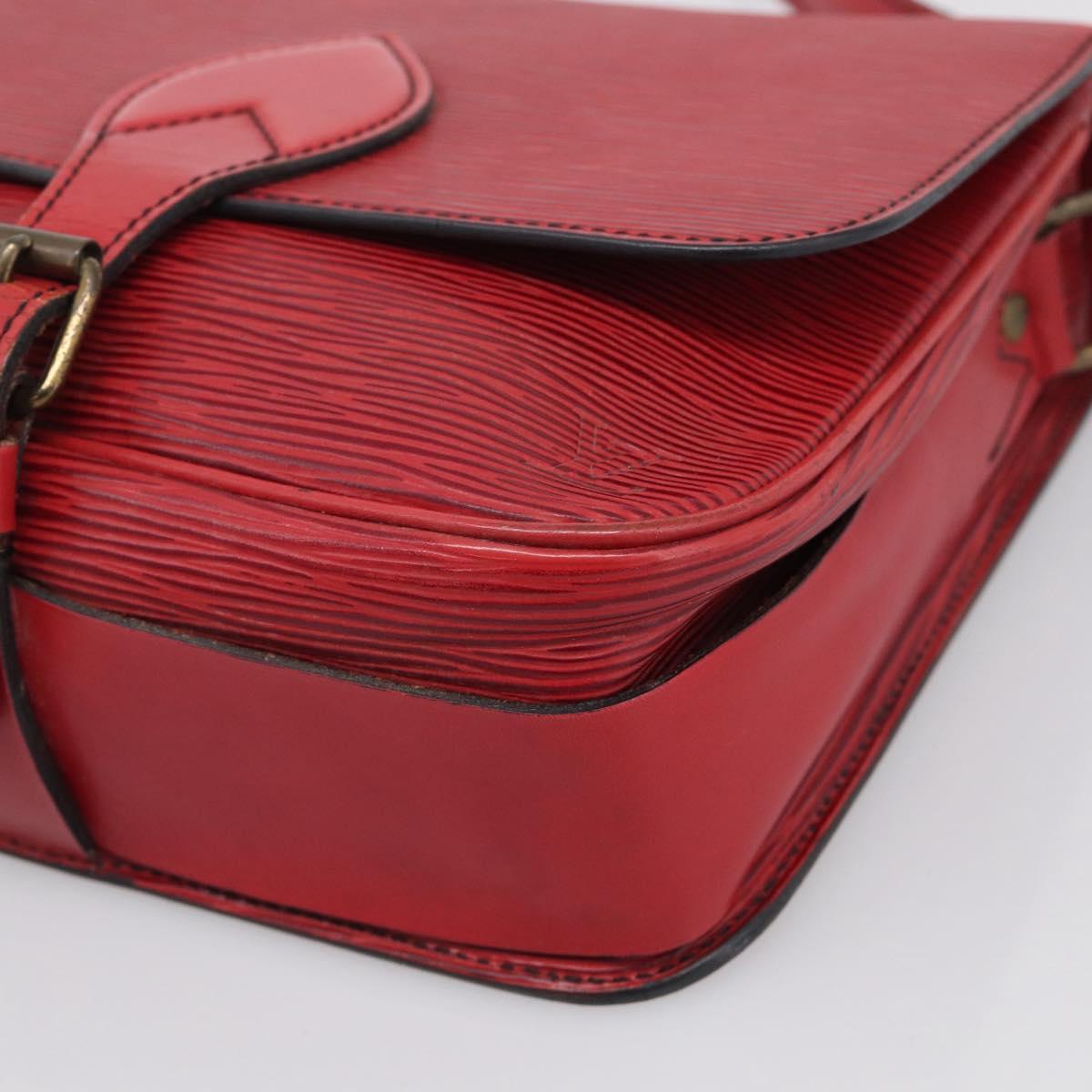 LOUIS VUITTON Epi Cartouchiere MM Shoulder Bag Red M52247 LV Auth ka6960