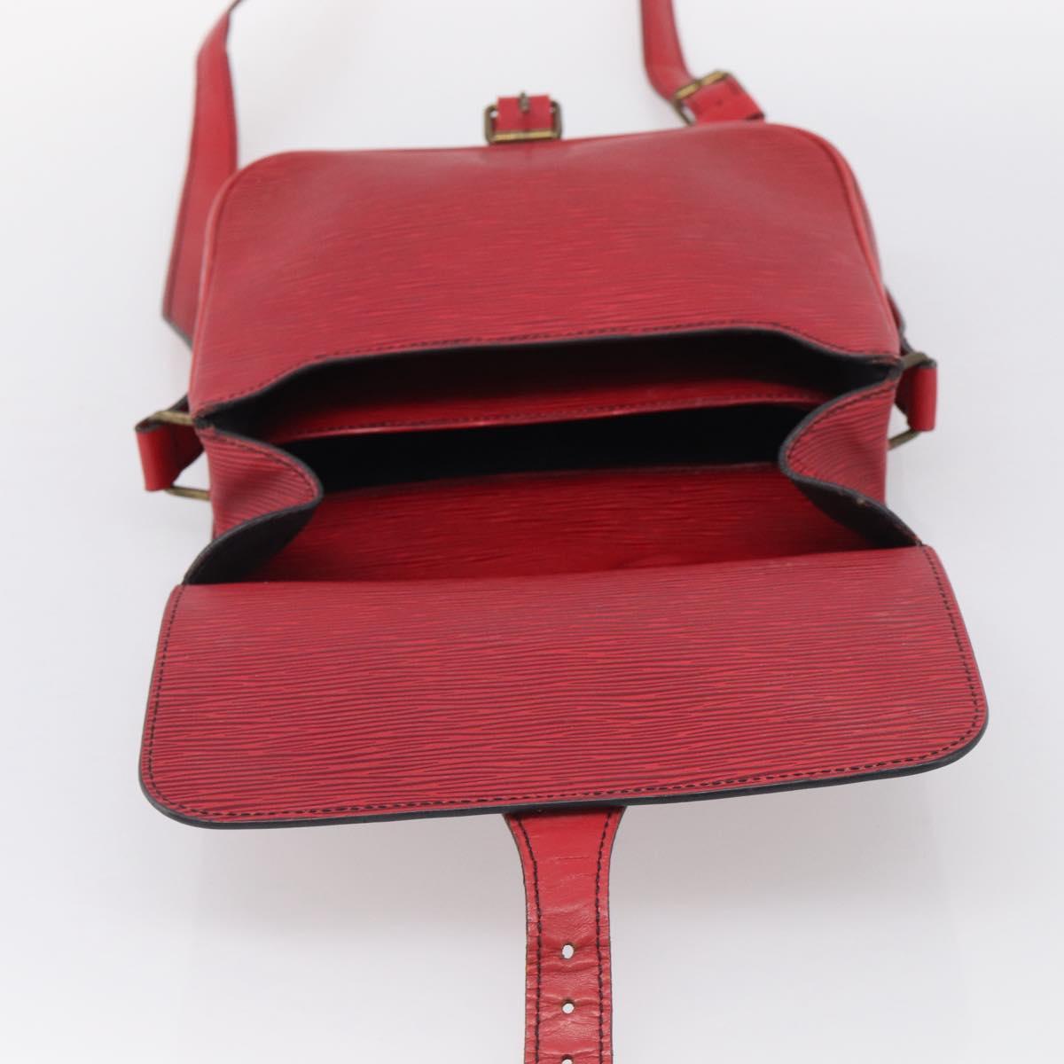 LOUIS VUITTON Epi Cartouchiere MM Shoulder Bag Red M52247 LV Auth ka6960