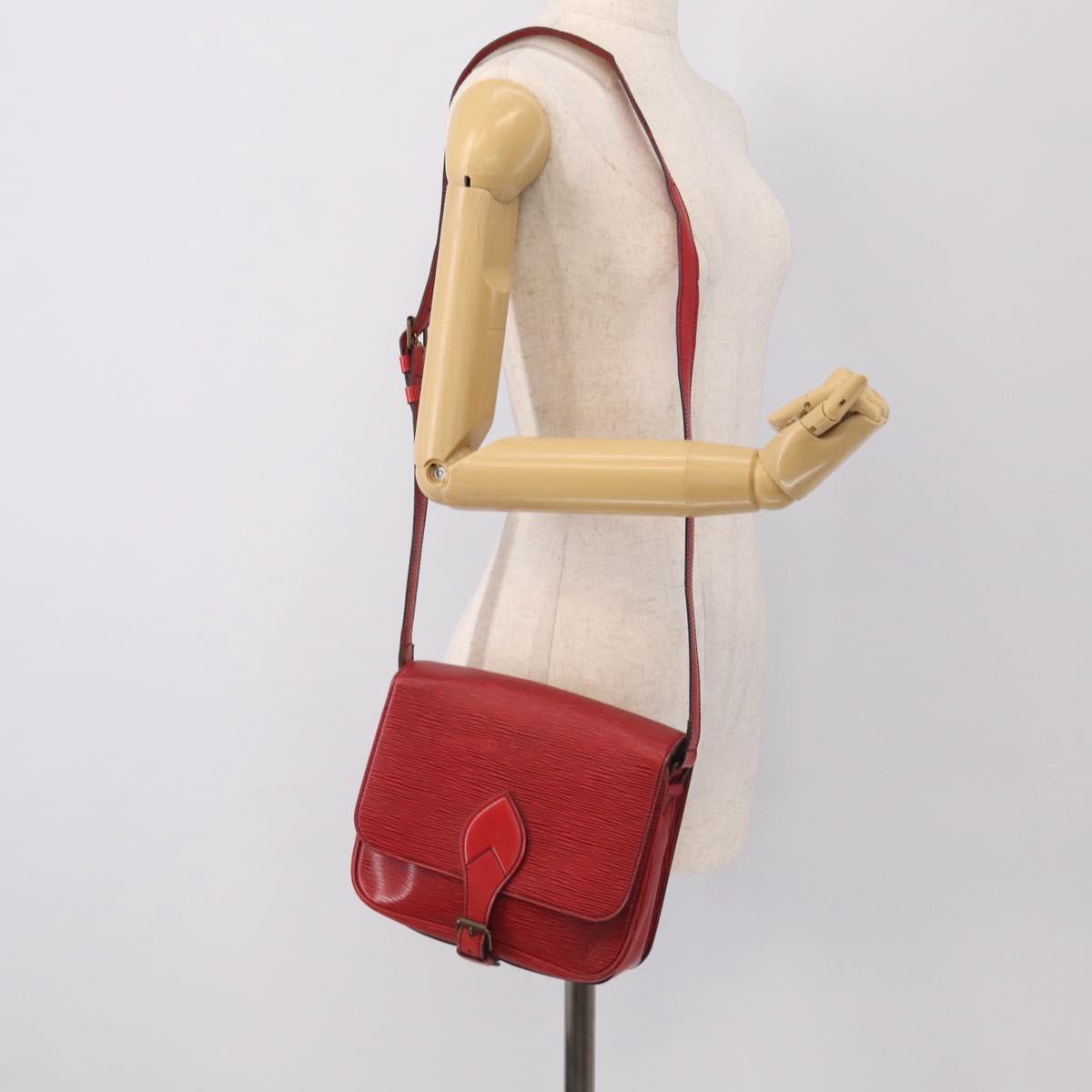LOUIS VUITTON Epi Cartouchiere MM Shoulder Bag Red M52247 LV Auth ka6960