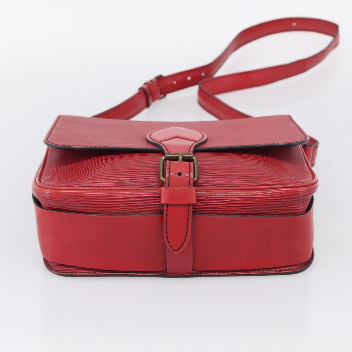 LOUIS VUITTON Epi Cartouchiere MM Shoulder Bag Red M52247 LV Auth ka6960