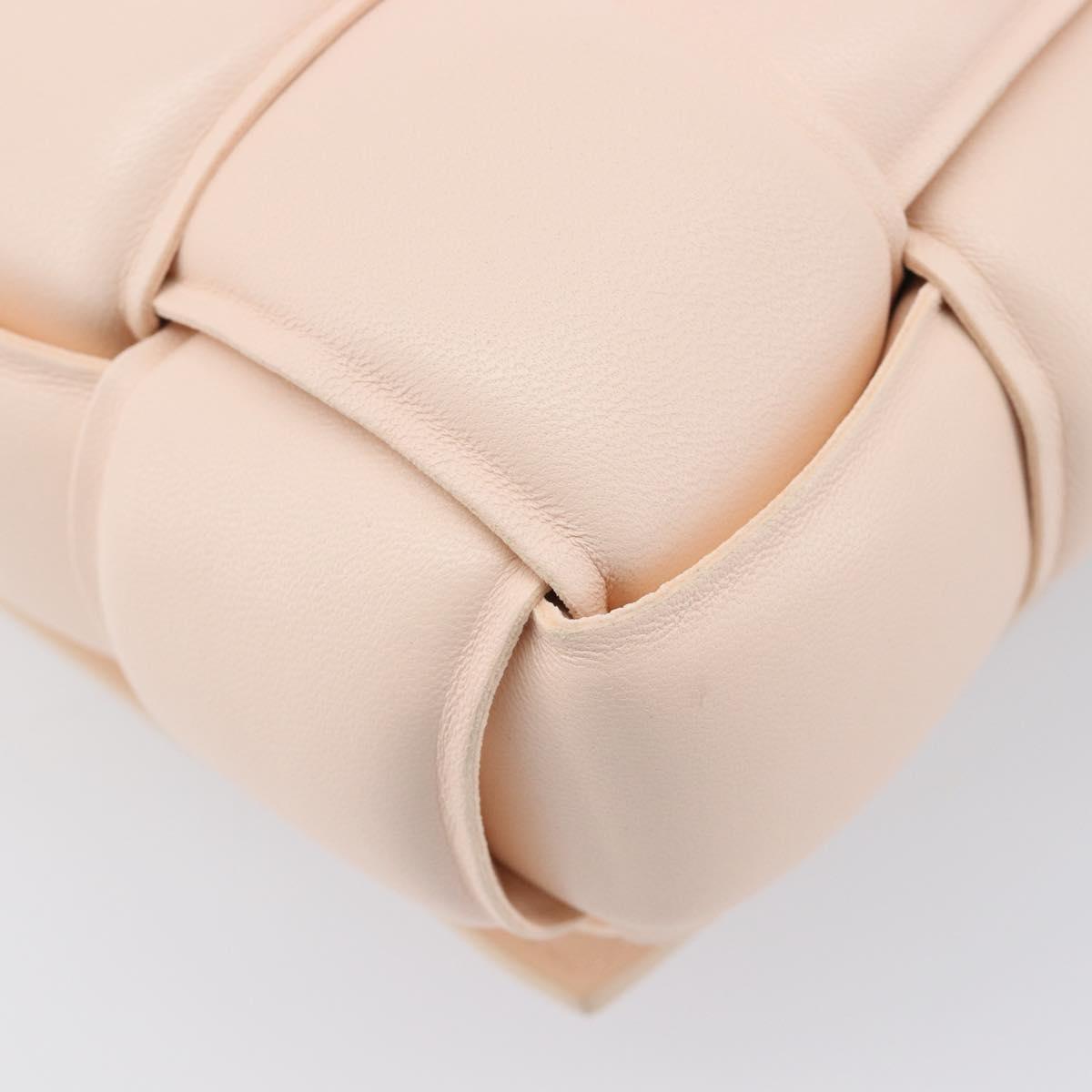 Bottega Veneta MAXI INTRECCIATO Cassette Bag Leather Pink Gold Auth ka6962M