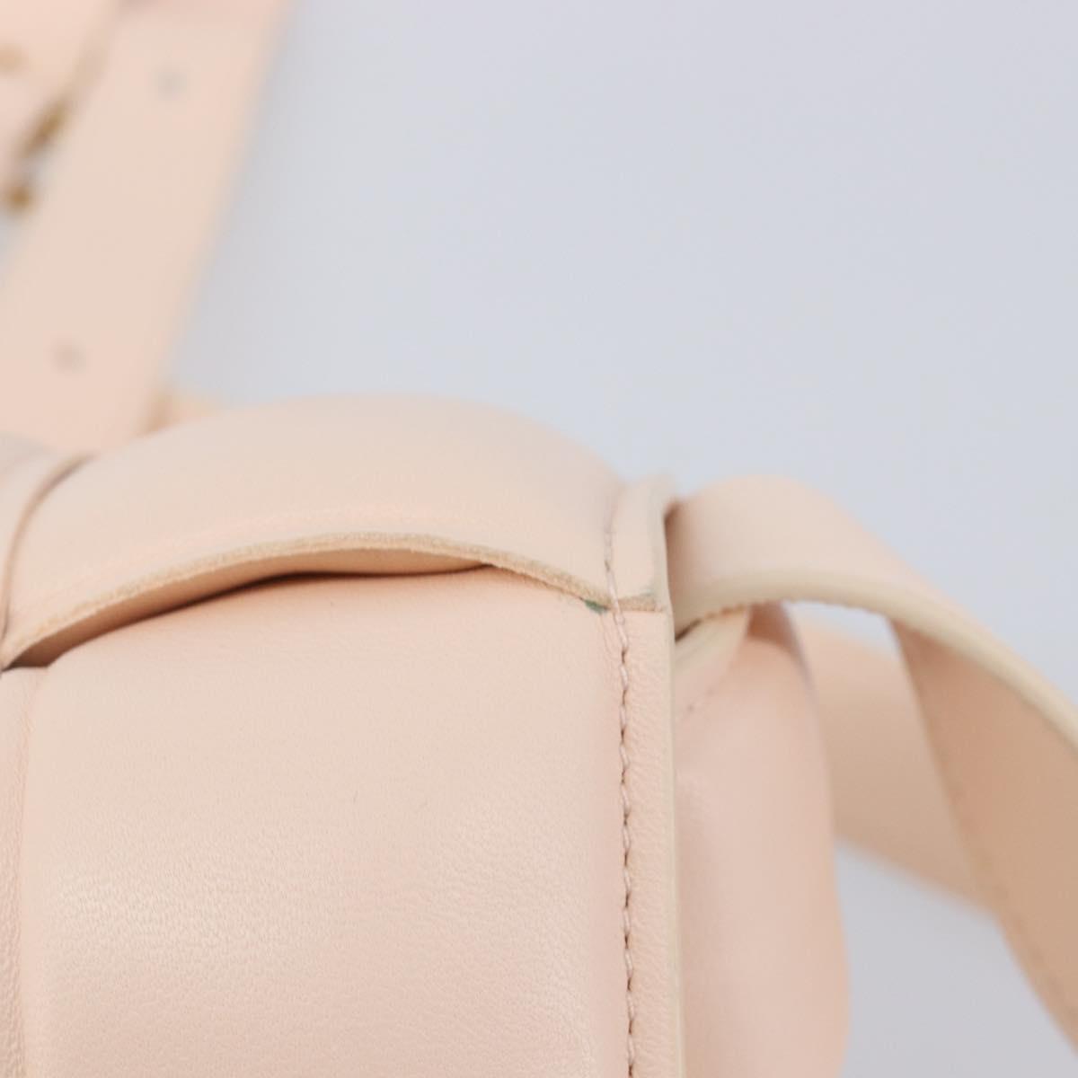 Bottega Veneta MAXI INTRECCIATO Cassette Bag Leather Pink Gold Auth ka6962M
