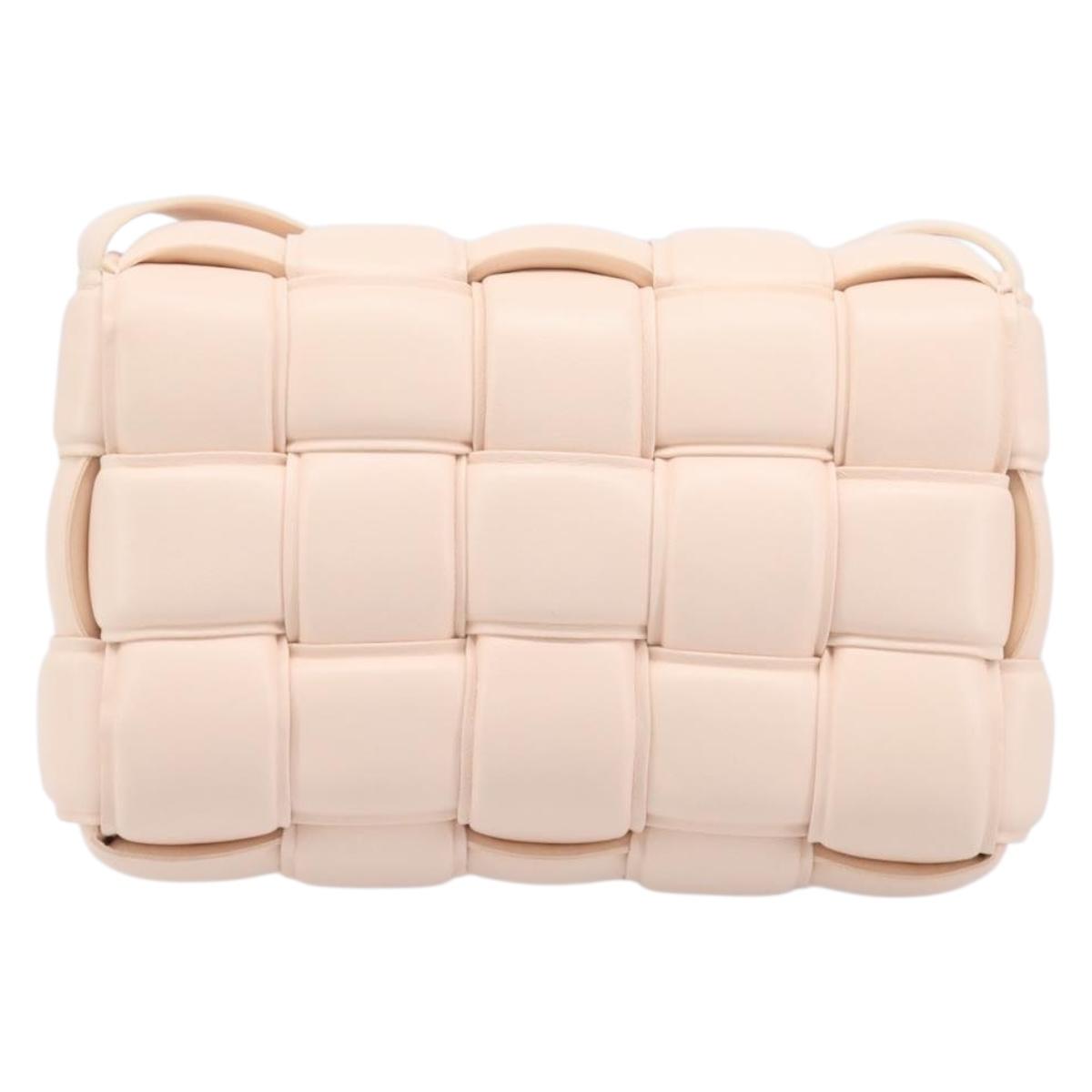 Bottega Veneta MAXI INTRECCIATO Cassette Bag Leather Pink Gold Auth ka6962M