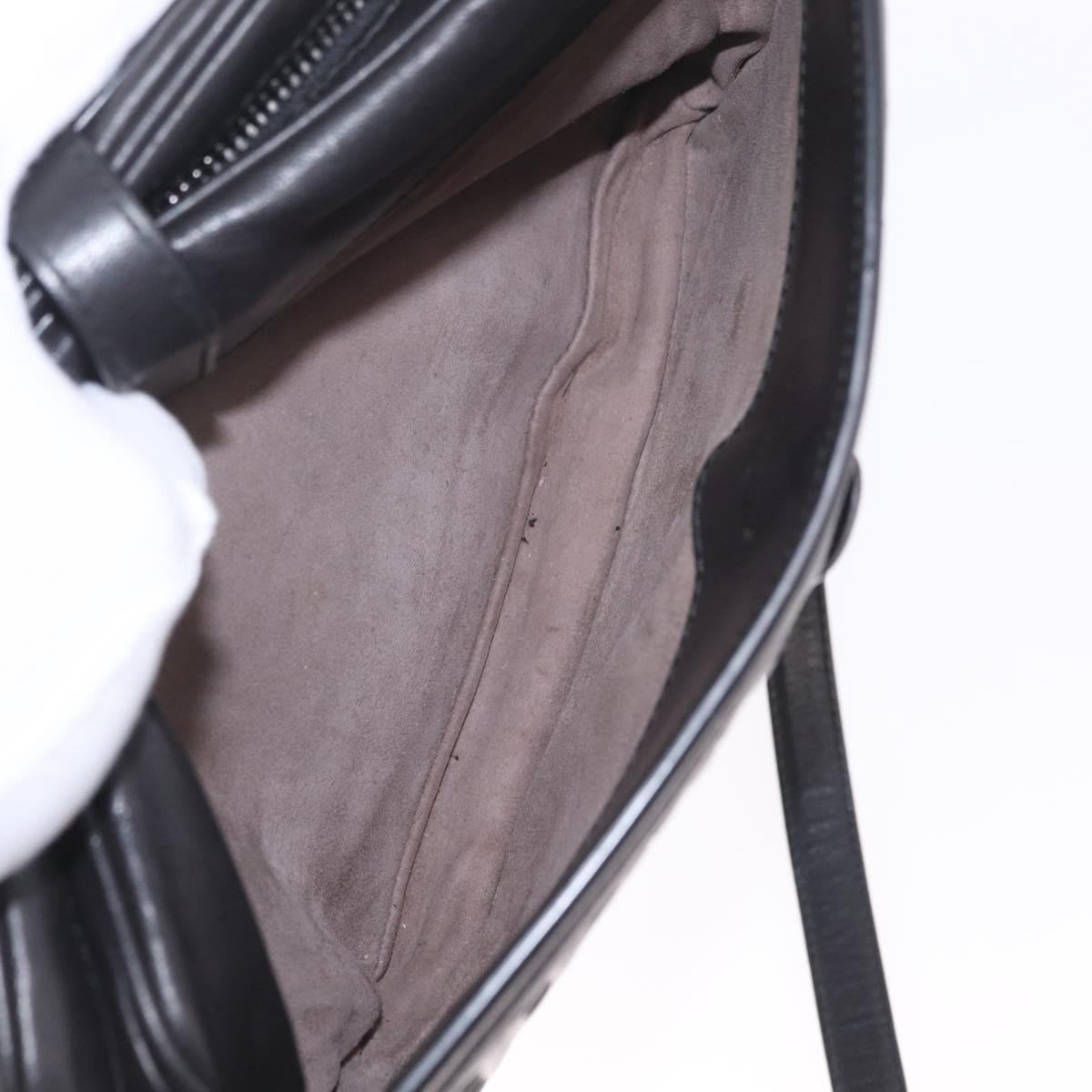 Bottega Veneta INTRECCIATO Chain Shoulder Bag Leather Black Auth ka6965V