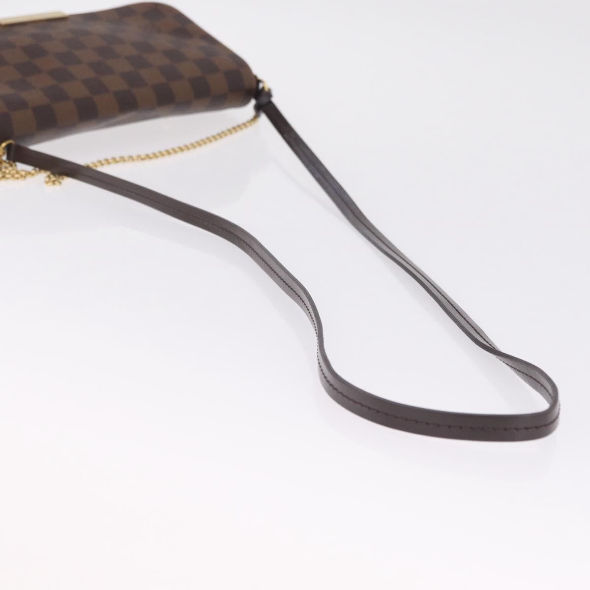 LOUIS VUITTON Damier Ebene Favorit MM Shoulder Bag 2way M41129 LV Auth ka6968V