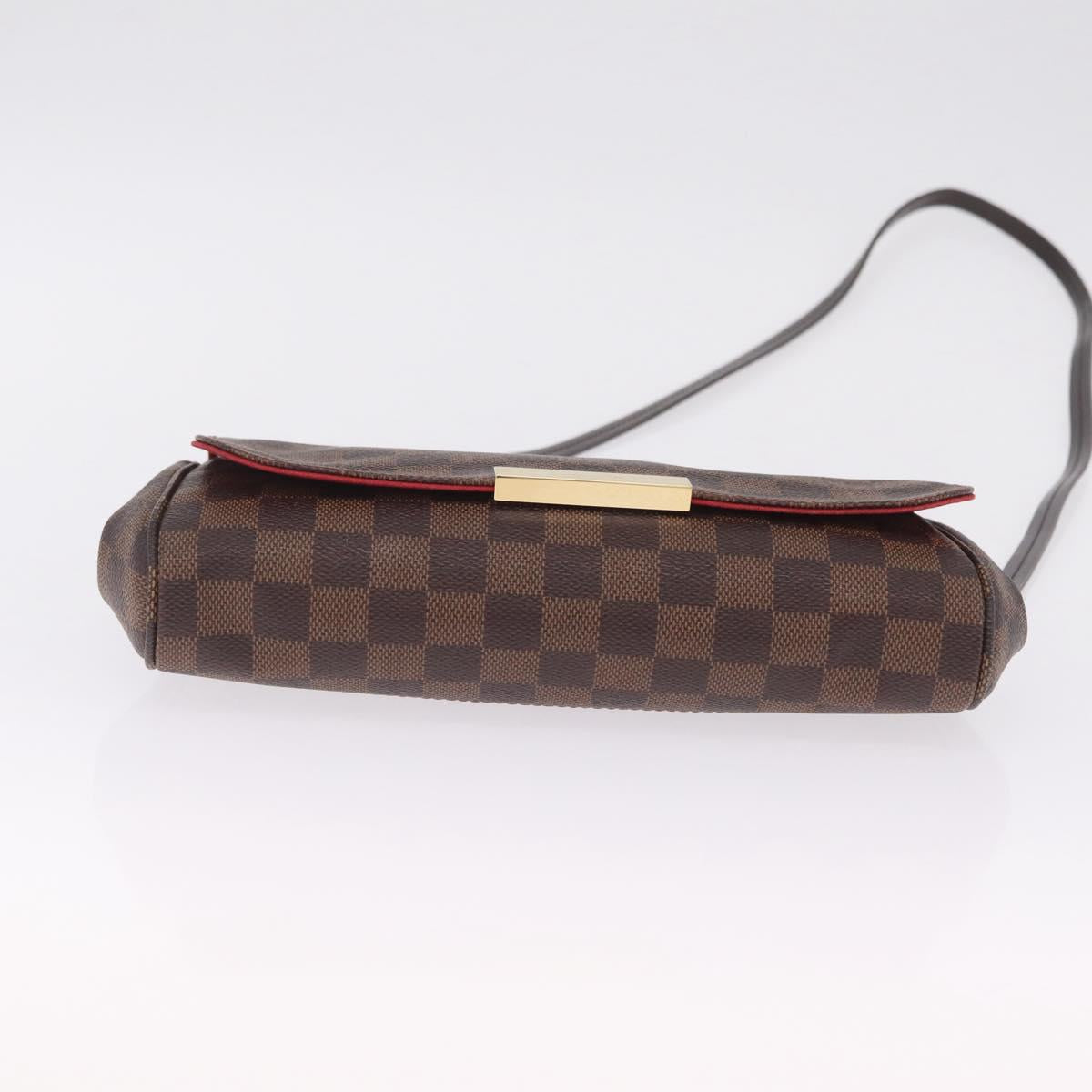 LOUIS VUITTON Damier Ebene Favorit MM Shoulder Bag 2way M41129 LV Auth ka6968V