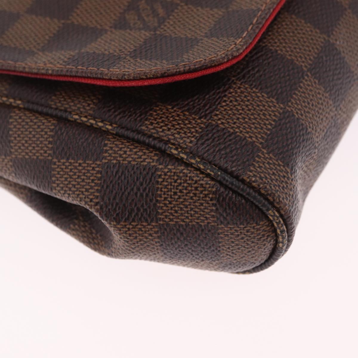 LOUIS VUITTON Damier Ebene Favorit MM Shoulder Bag 2way M41129 LV Auth ka6968V