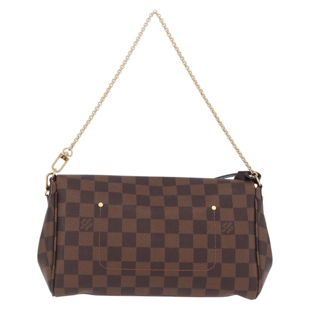 LOUIS VUITTON Damier Ebene Favorit MM Shoulder Bag 2way M41129 LV Auth ka6968V