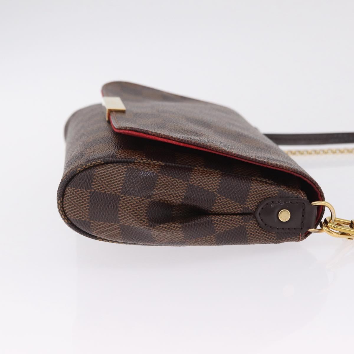 LOUIS VUITTON Damier Ebene Favorit MM Shoulder Bag 2way M41129 LV Auth ka6968V