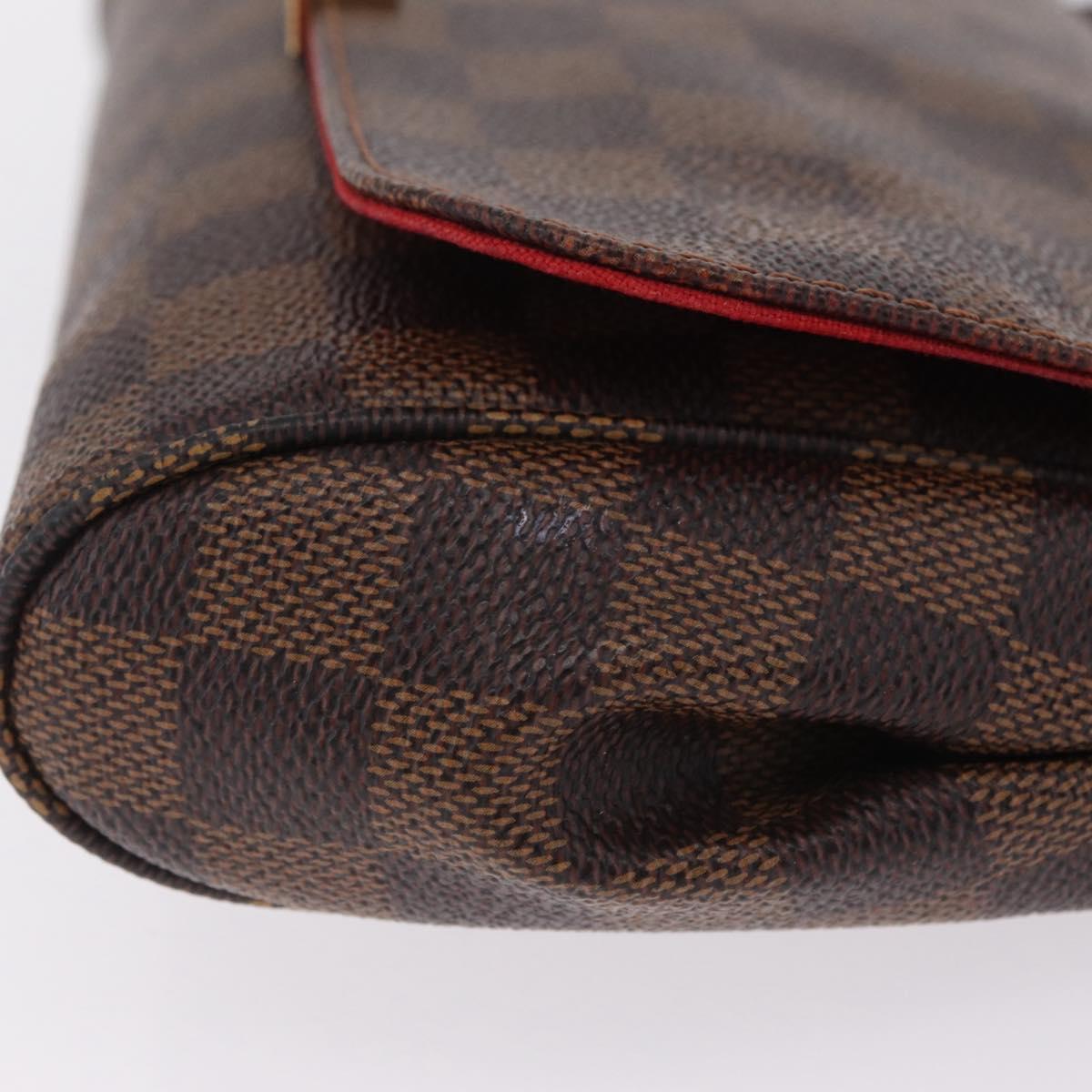 LOUIS VUITTON Damier Ebene Favorit MM Shoulder Bag 2way M41129 LV Auth ka6968V