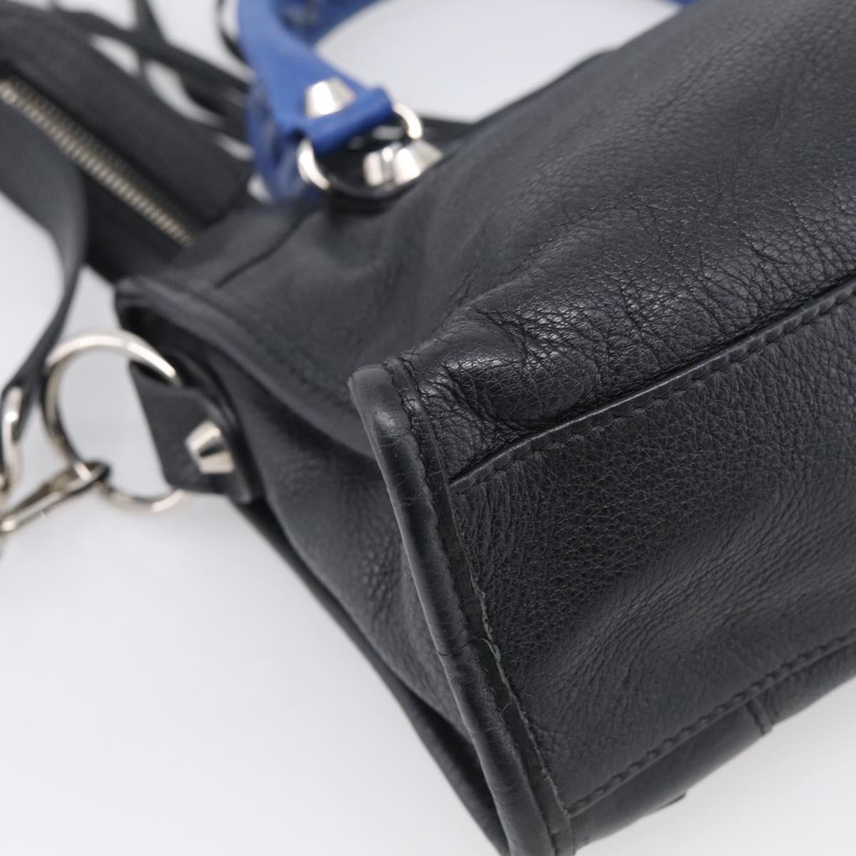 Balenciaga Mini City Hand Bag Leather 2way Black Silver 300295 Auth ka6969M