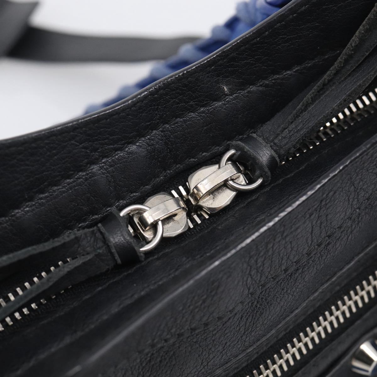 Balenciaga Mini City Hand Bag Leather 2way Black Silver 300295 Auth ka6969M