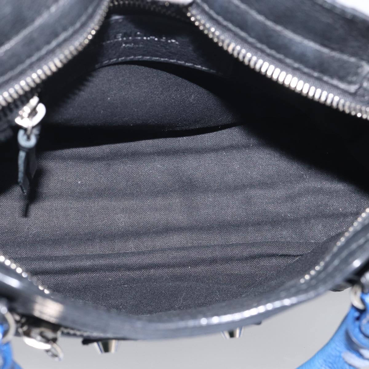 Balenciaga Mini City Hand Bag Leather 2way Black Silver 300295 Auth ka6969M